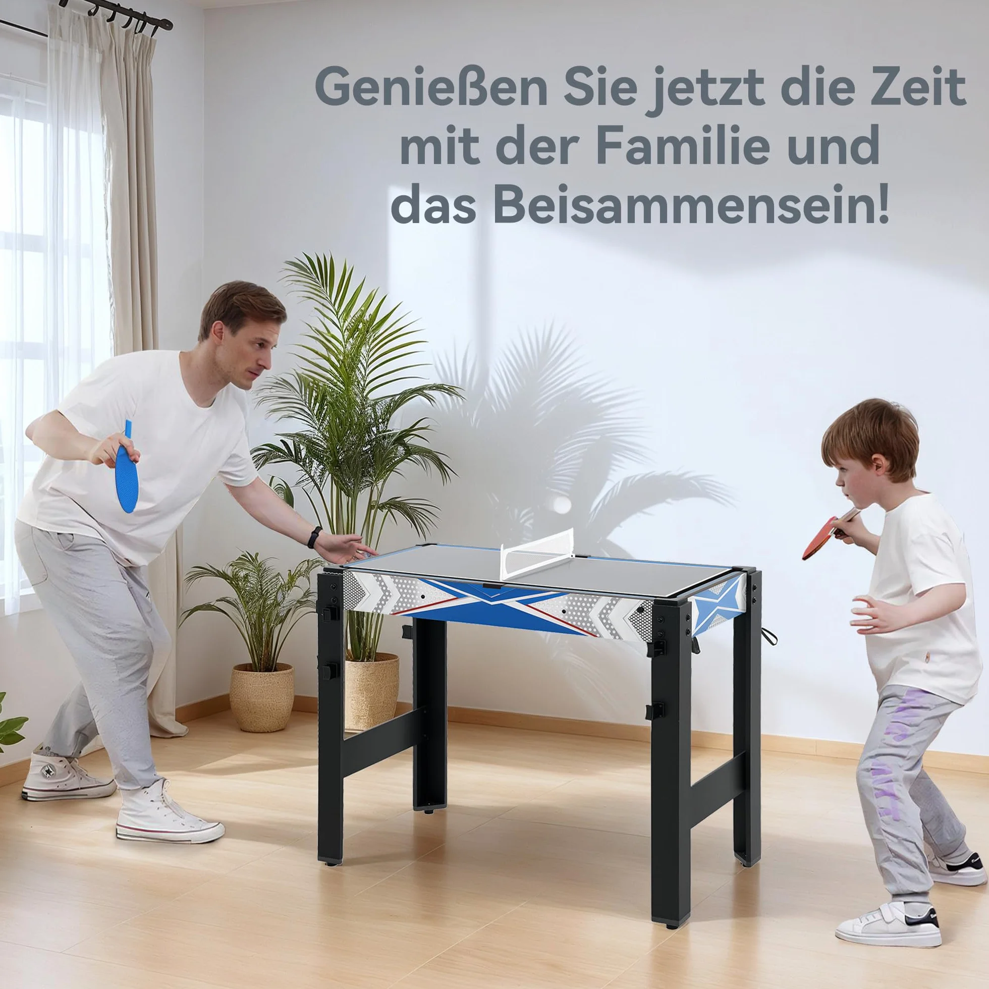 SPORTNOW Mesa de juego 5 en 1 91 x 45,5 x 76 cm con ping pong billar hockey baloncesto tiro con arco