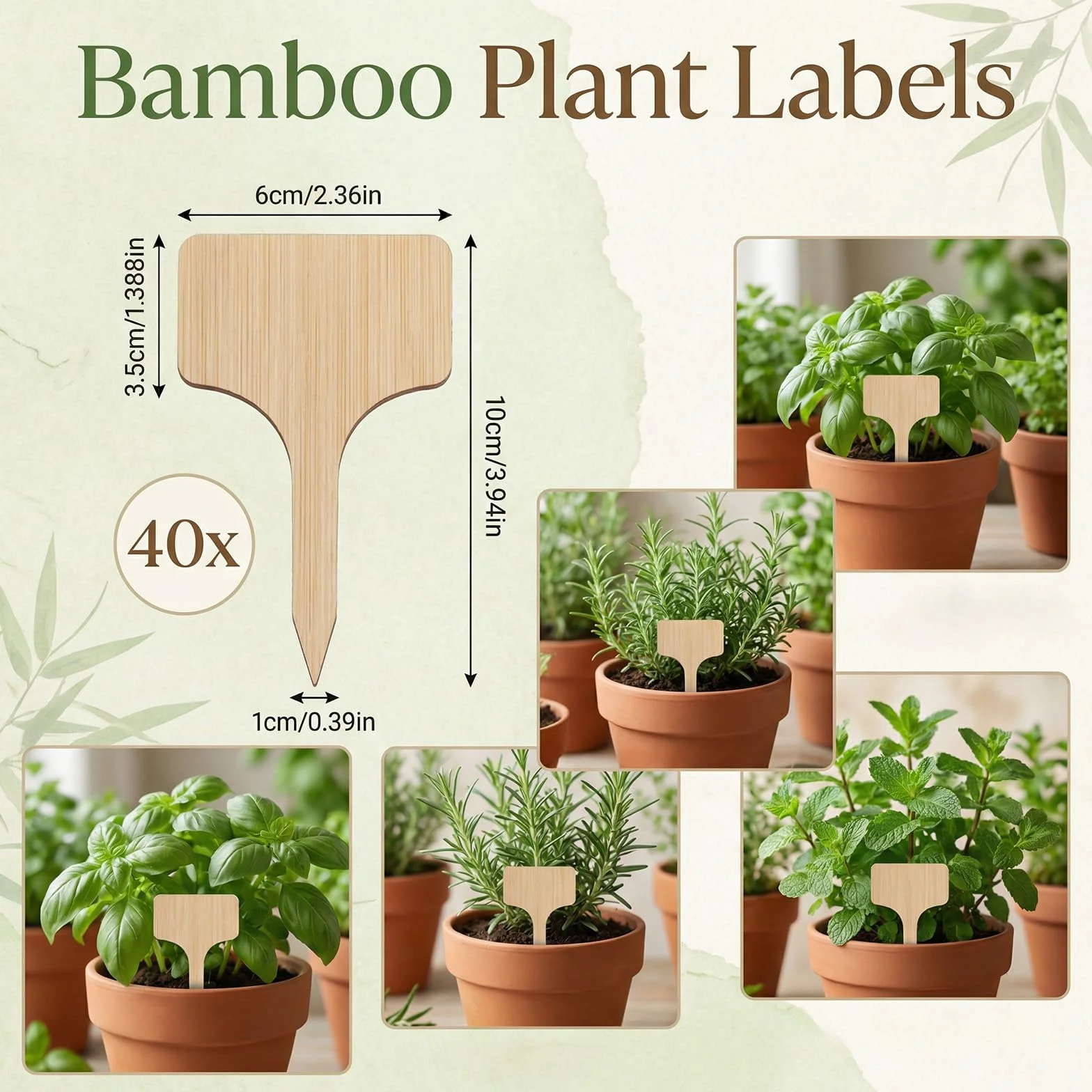 etiquetas plantas etiquetas jardin etiquetas plantas madera etiquetas para escribir etiquetas madera natural - set 40 piezas etiquetas resistentes duraderas lisas para huerto hierbas verduras
