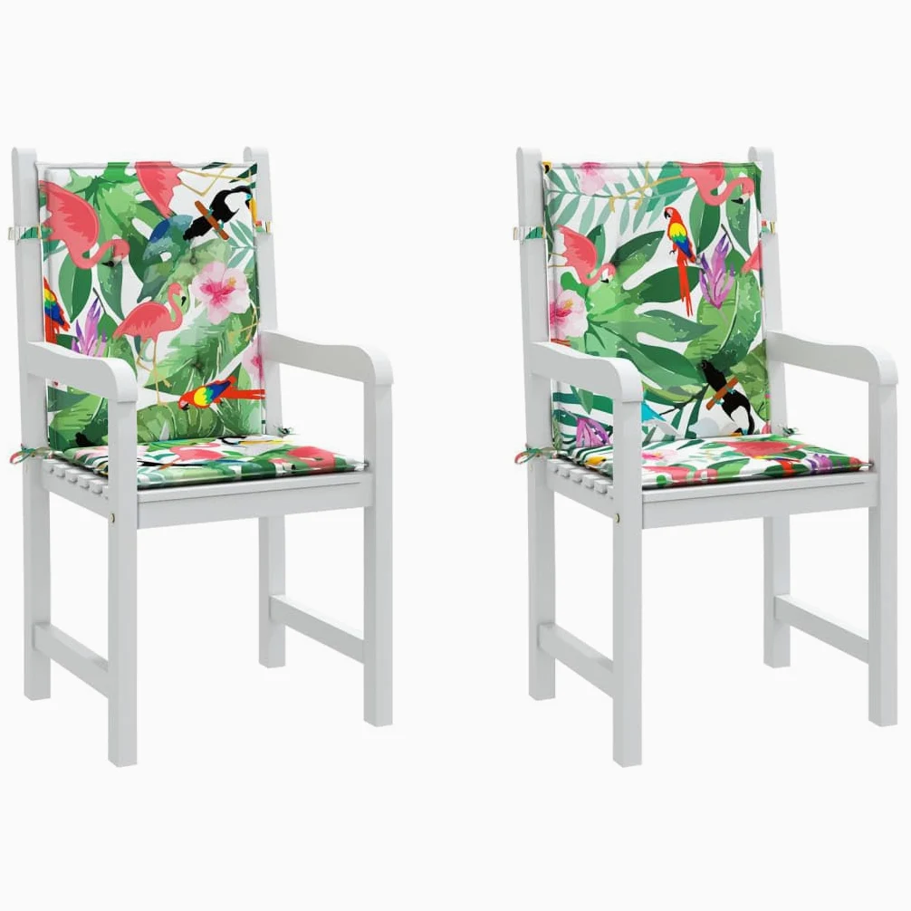 ZEYUAN Cojines para Silla con Respaldo bajo 2 uds Tela Multicolor, Cojines para Butacas De Jardin, Cojines Sillas Cocina, Cojines para Sillas De Terraza, Cojin Silla Exterior - 361325