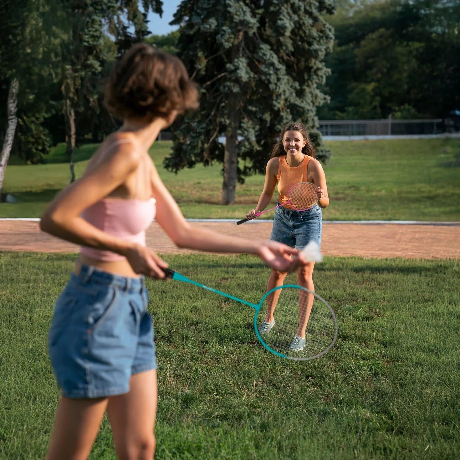 Set de Bádminton 2 Raquetas 1 Volante para Niños y Adultos