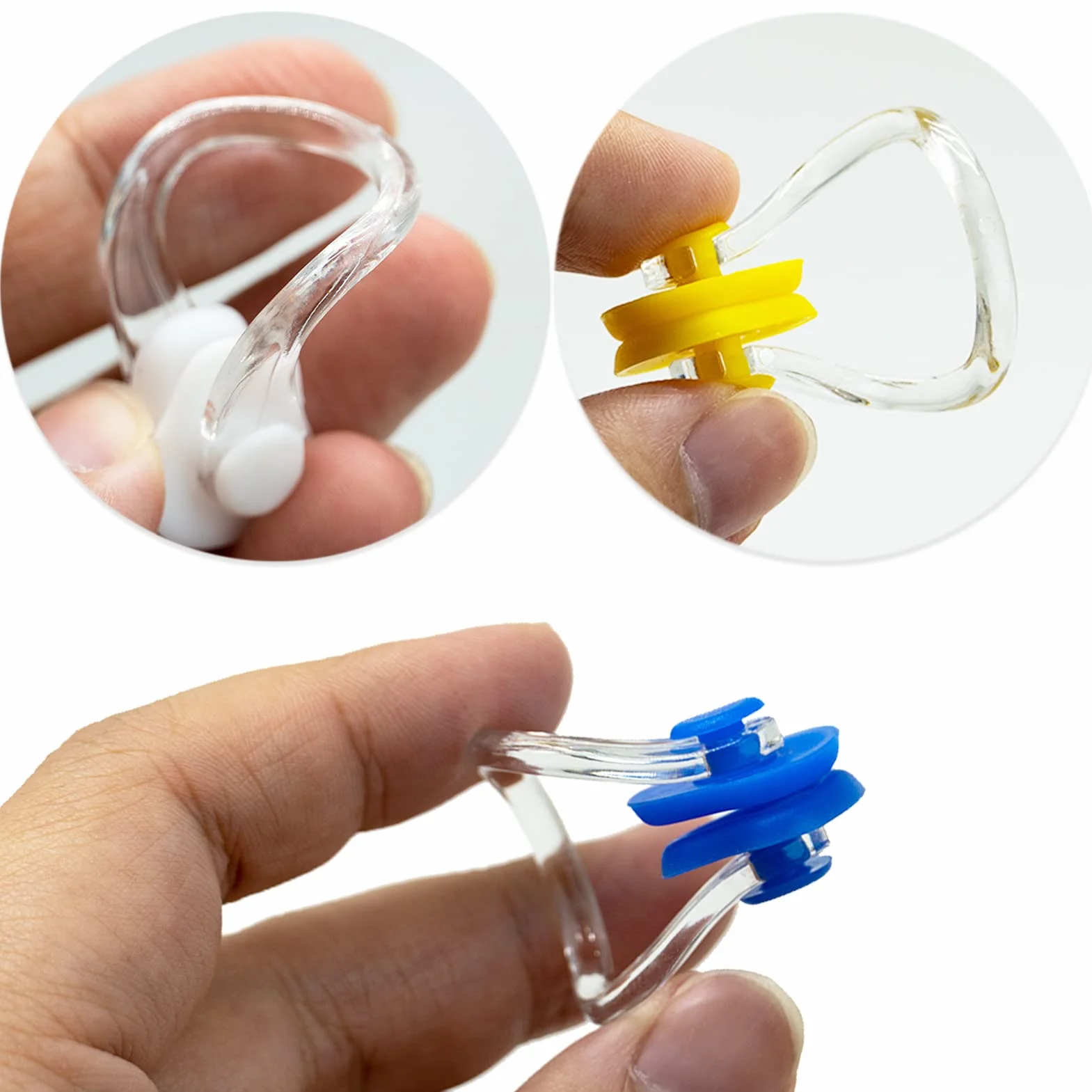 Pinzas de Nariz para Natación, 6 Piezas, Silicona Impermeable, con Caja de Almacenamiento