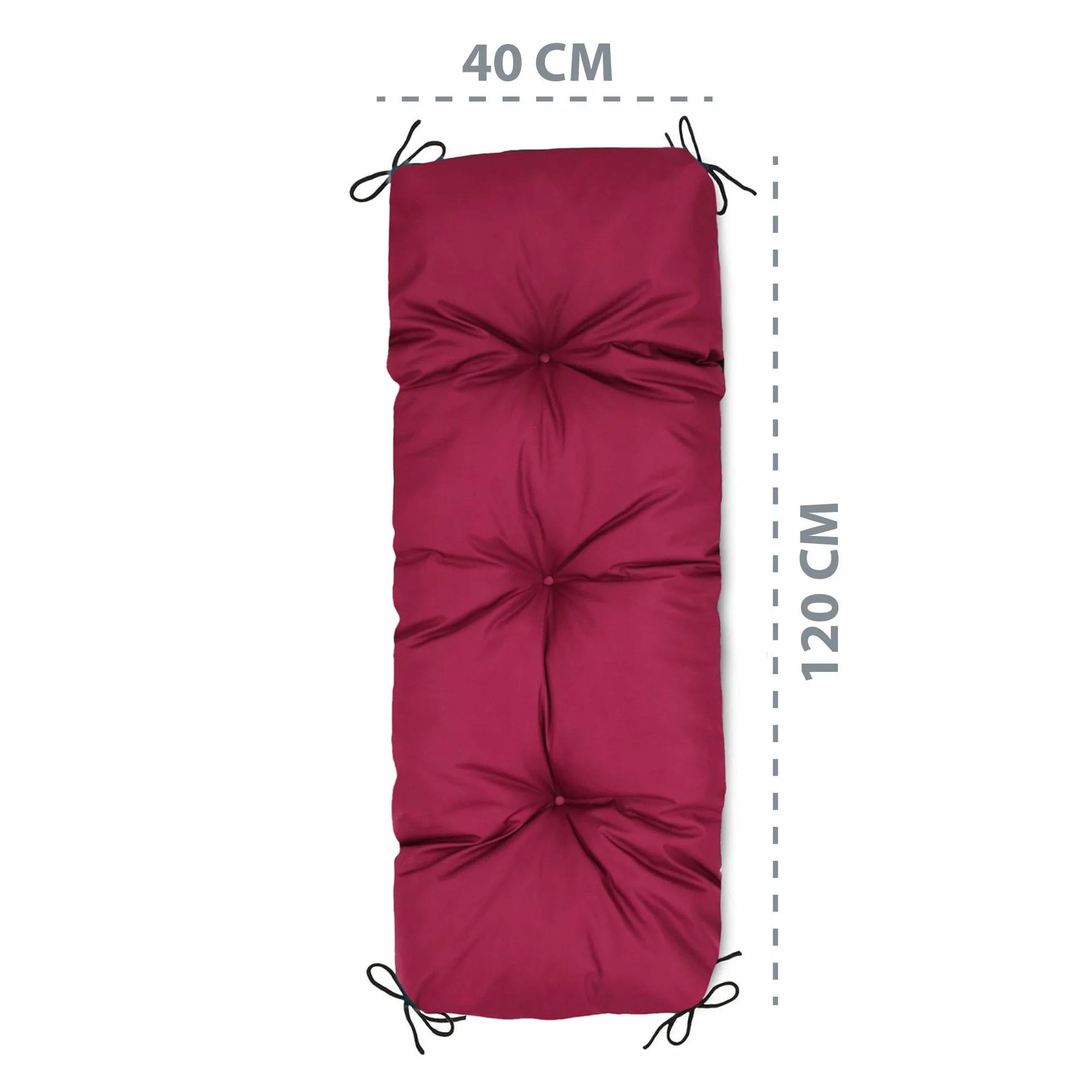 Amazinggirl Cojines para palets Exterior 120x80 cm - Cojín por Palet o Cojin jardín por Banco terraza balcón y Patio Almohada para Asiento en Jardin 120 x 80 Burdeos