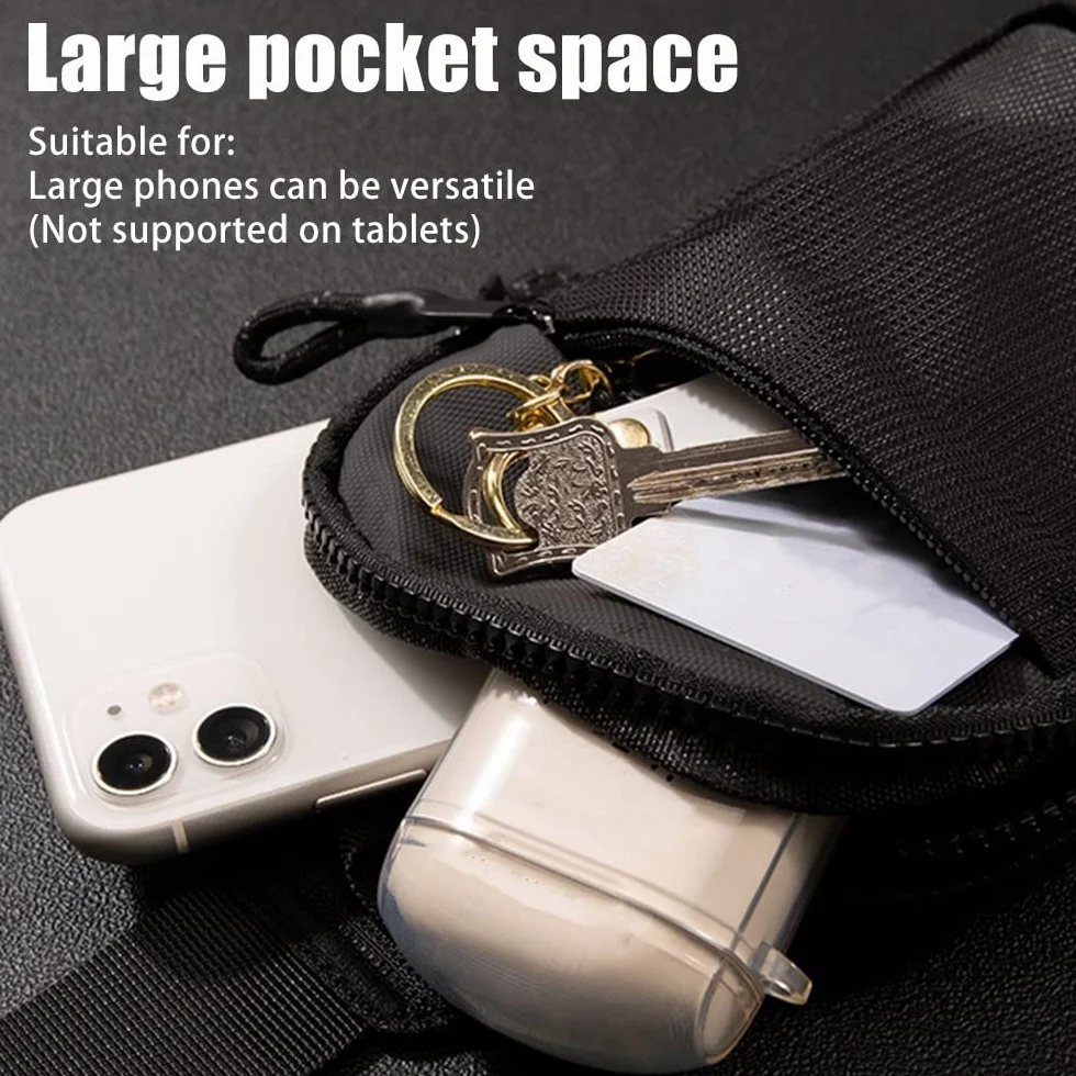 Bolso bandolera impermeable para hombre/mujer, Negro L, 60-110 cm