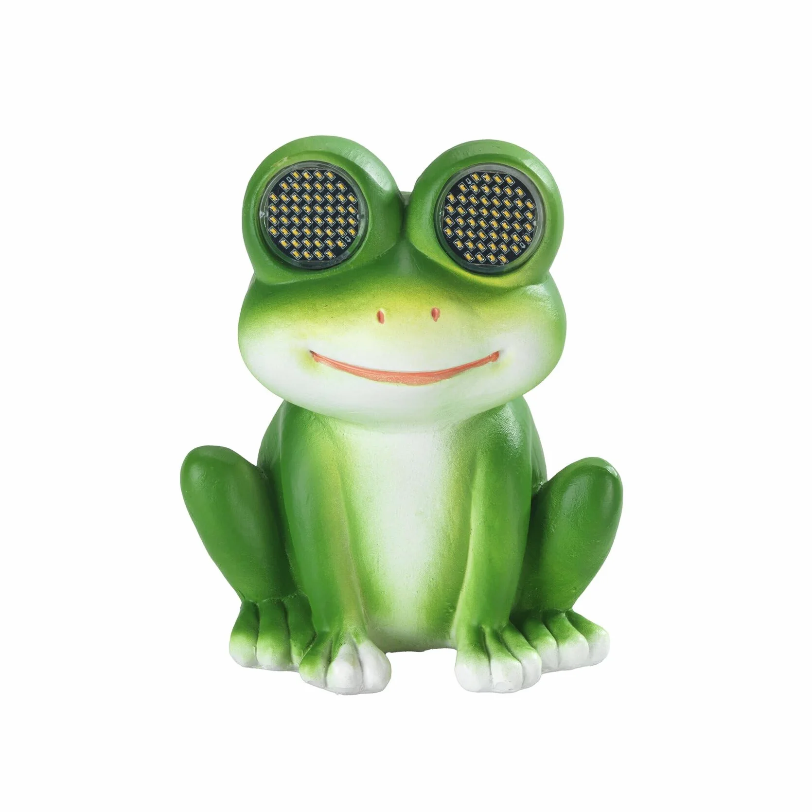 Maximex Figura Solar de jardín de Rana con Ojos LED, Resistente a la Intemperie, decoración Solar para jardín y terraza, con Sensor crepuscular, 11,8 x 13,5 x 9,3 cm, polirresina