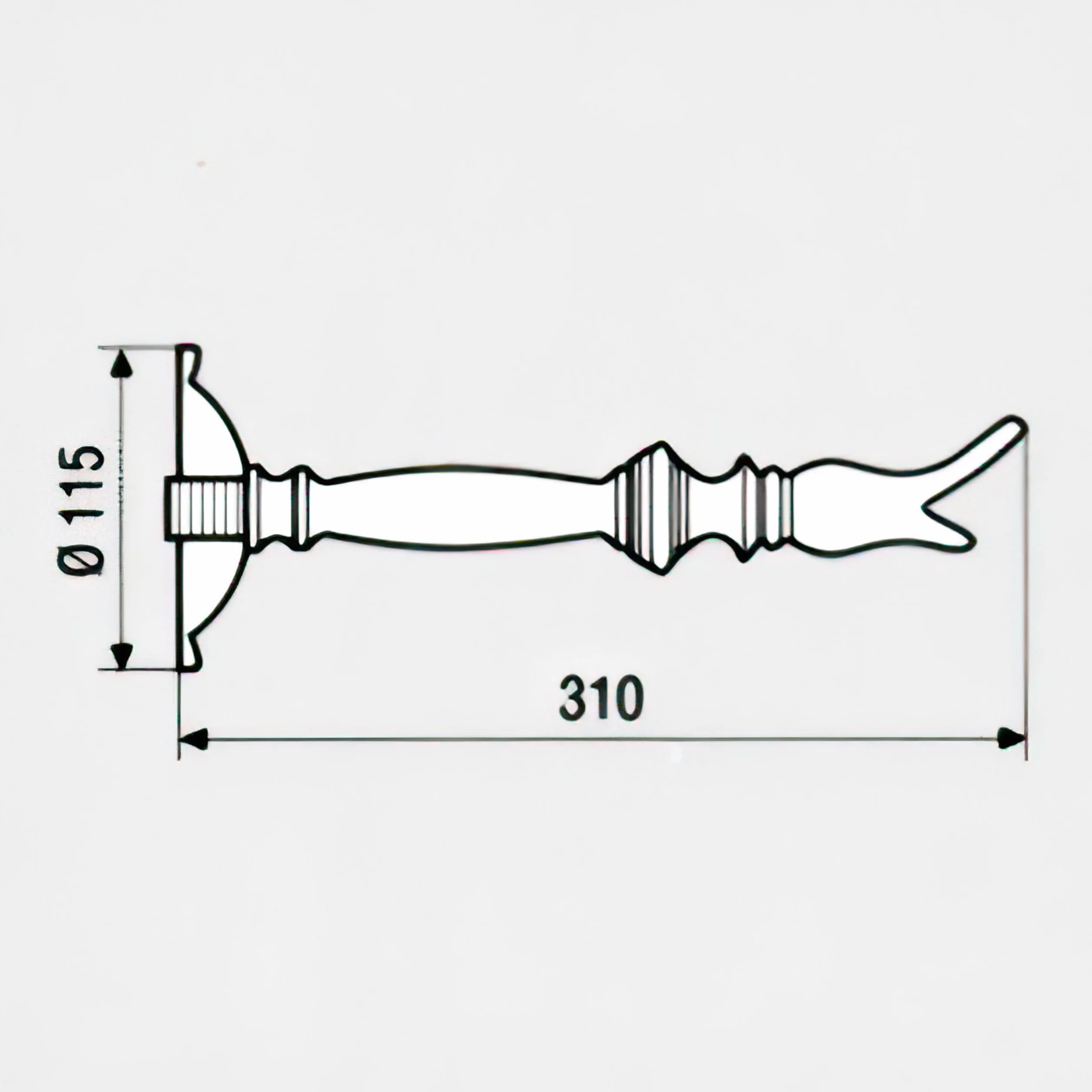 L'Artistica F.LLI PERINCIOLI | Grifo de salida continua de 3/4 pulg M, salida de latón para fuentes de columna o de pared, 310 mm