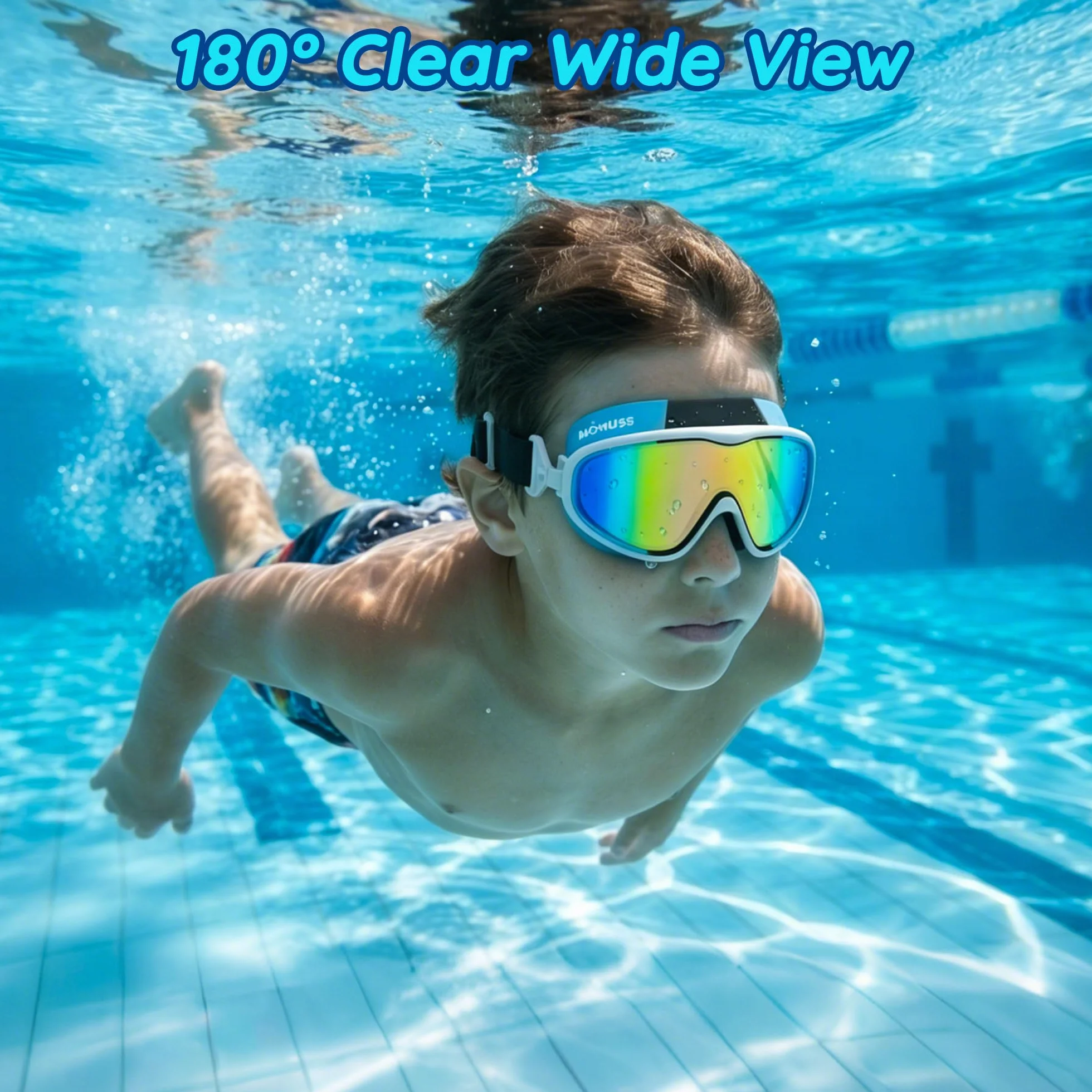 MOMUSE Gafas Piscina Niños 2PCS, Protección UV Antifog, Gafas Buceo Niño Anti Fugas