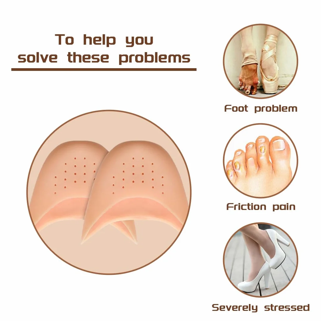 Puntera para Zapatos de Punta Protectores de Silicona para Ballet Antideslizantes Protector Dedos Pies Mujeres Niñas