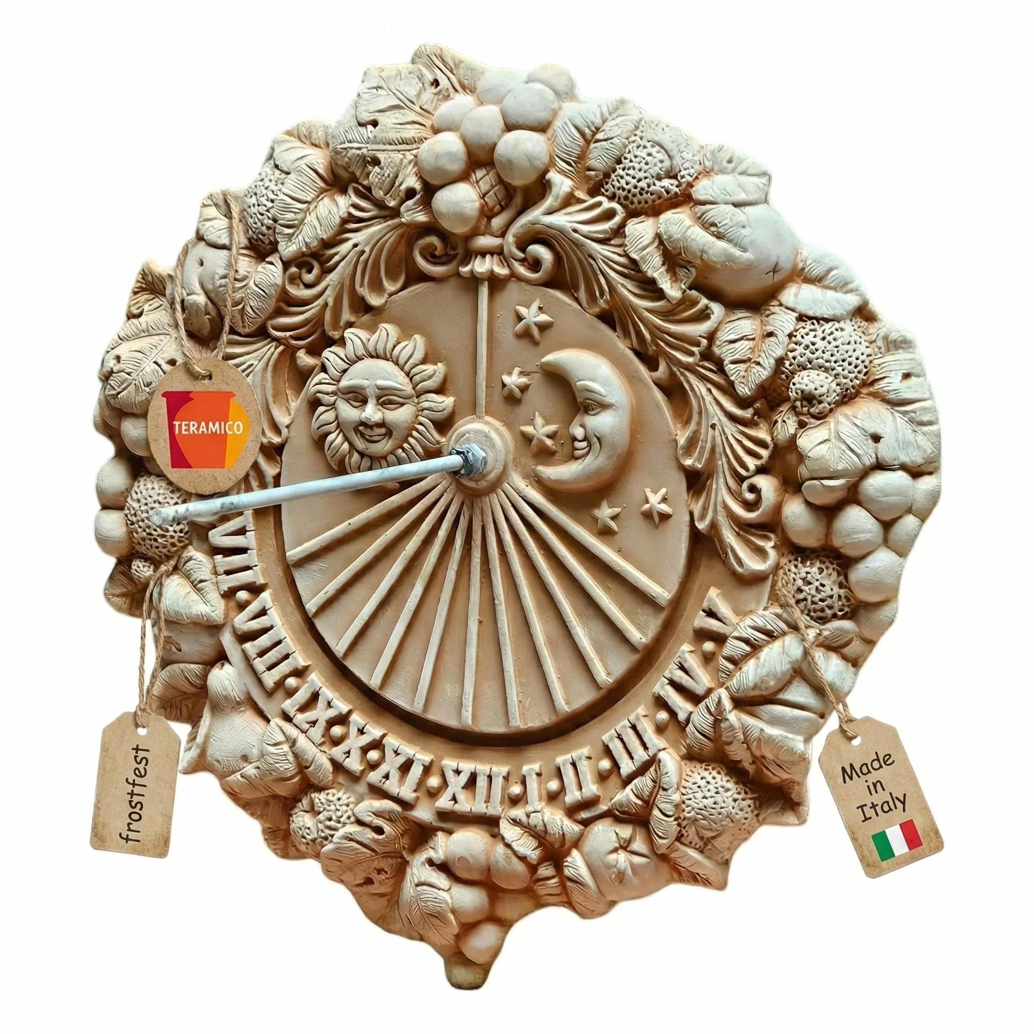 Teramico Cuadros de pared italianos y relojes de sol de Italia - absolutamente resistentes a las heladas y detallados - ideales para embellecer el jardín y la terraza