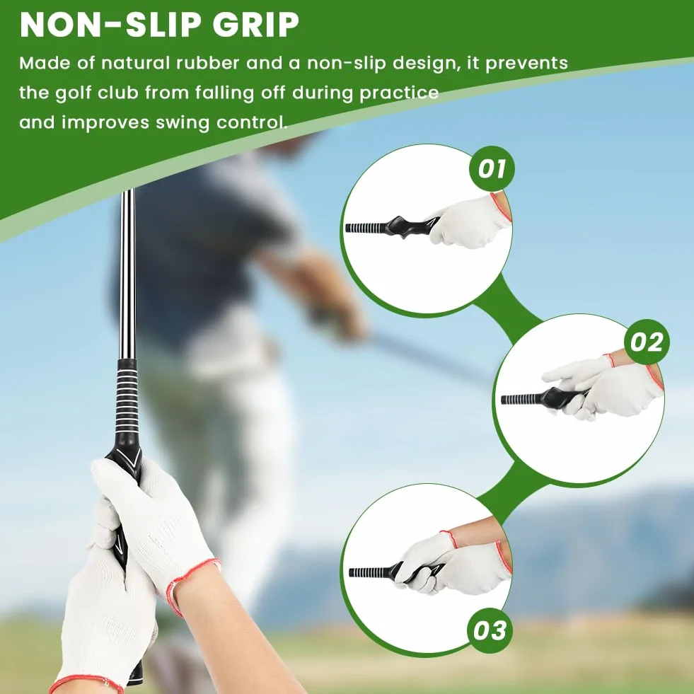 flintronic Entrenador De Agarre de Golf, Empuñadura Antideslizante Accesorios Corrección Principiante