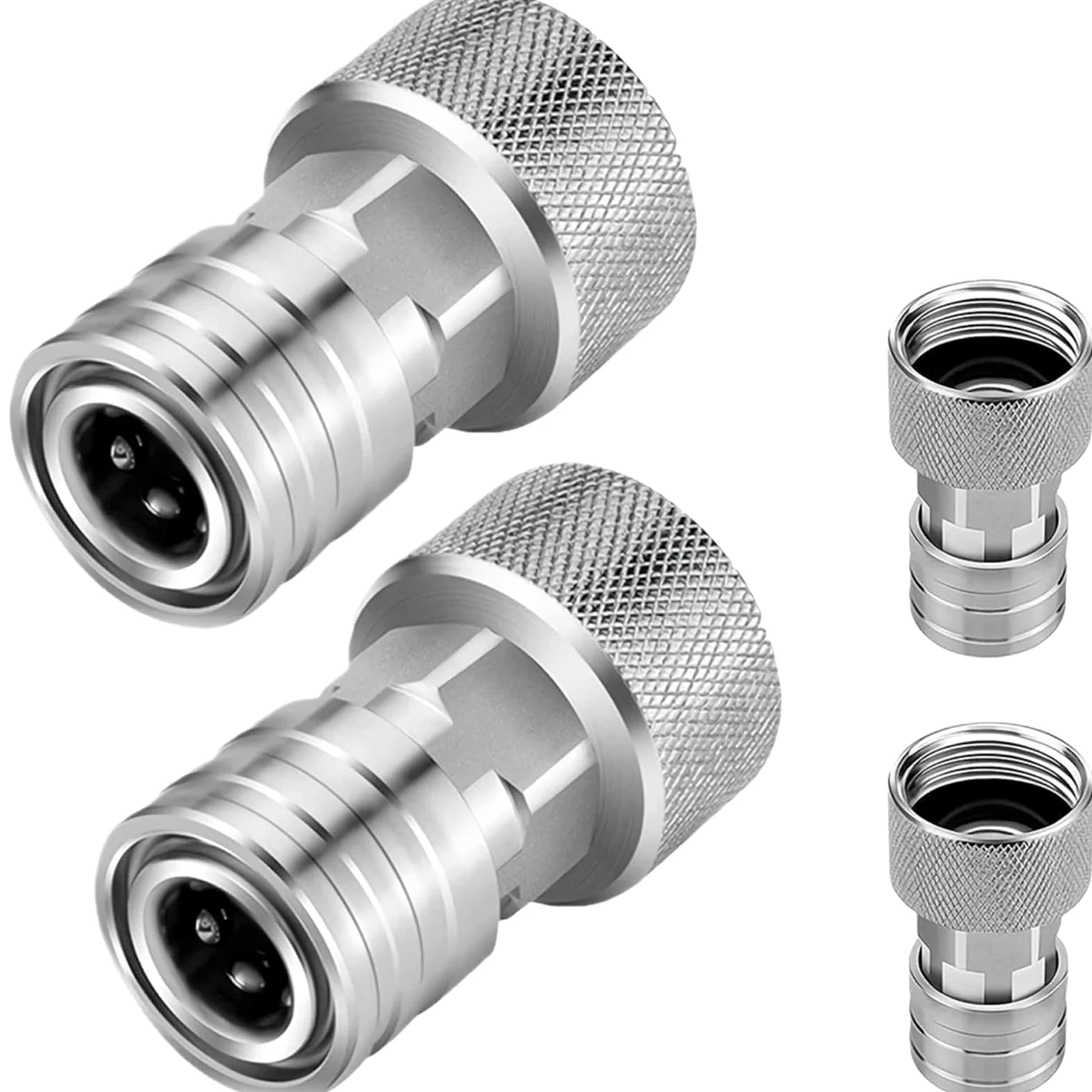 Adaptador Manguera Grifo Adaptador de Manguera jardín a Lavadora a presión 1/2X | 3/4 GHT a 1/4 Conexión rápida Convertir agua a conector de alimentación(2pcs)