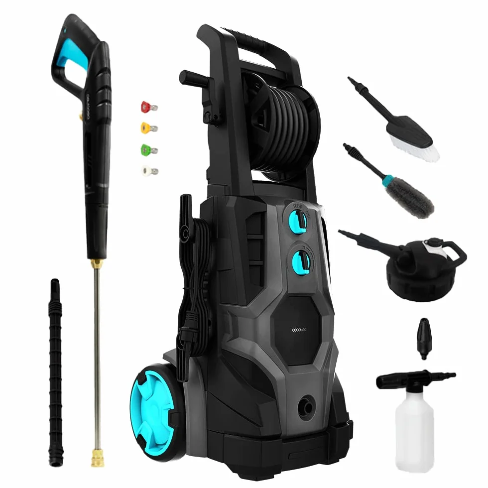 Cecotec Hidrolimpiadora de Alta Presión HydroBoost 3200 TotalClean, 3200 W, Motor Brushless, Hogar, Jardín o Coche, Caudal 540 l/h, Presión 225 bares, Bomba de aluminio, Radio de acción 14 m