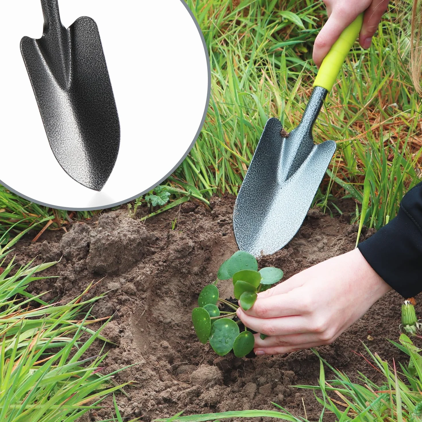 COM-FOUR® Juego de Herramientas de jardín de 5 Piezas - Juego de jardín con Azada Doble, cultivador pequeño, raspador para Juntas, rastrillo de Mano, Paleta de Flores