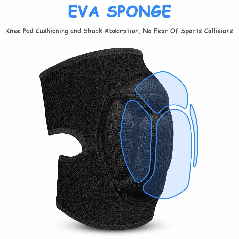 Flintronic 1 Par Rodilleras Trabajo Esponja Eva 20 Mm Grosor Antideslizantes Ajustables Voleibol
