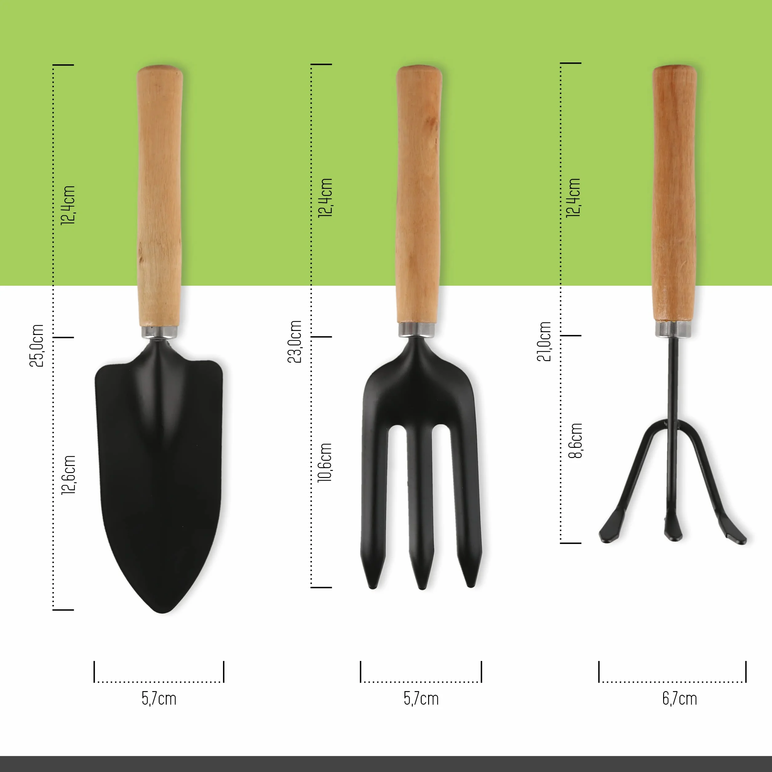 Lantelme 5124 - Juego de Herramientas de jardín de 7 Piezas con Bolsa, Tijeras de jardín, Guantes y Pala