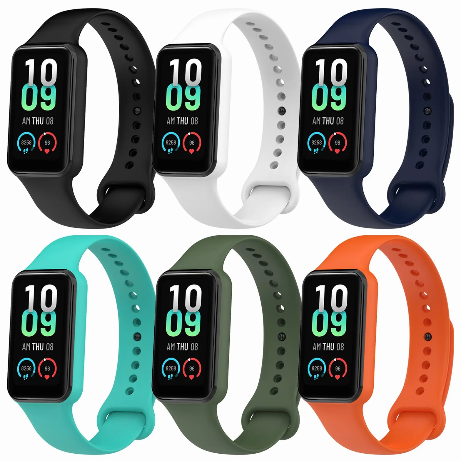 Amazfit Band 7 Correa Compatible, Pulsera Silicona Recambio Coloridos 6PCS