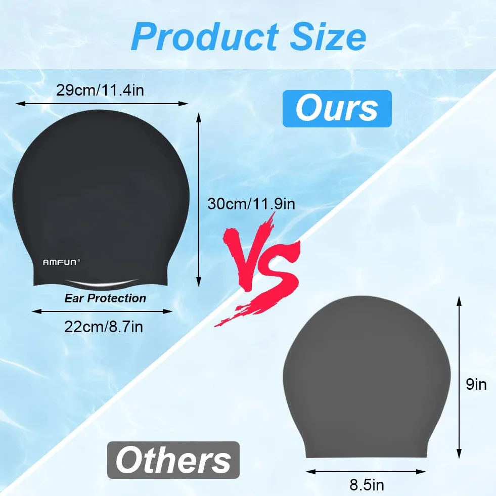 Gorro Piscina Impermeable Adultos Natación Silicona Extra Grande Mujer Hombre Pelo Largo Dreadlocks