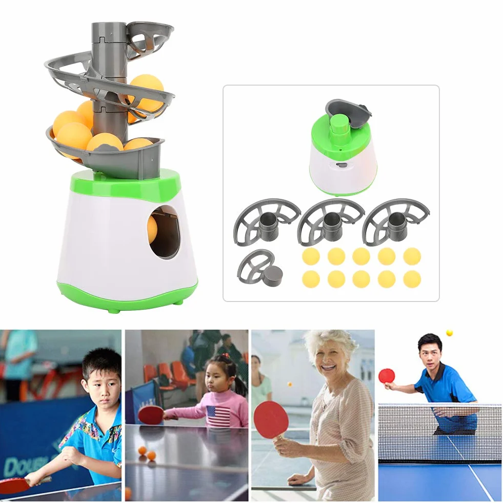 Drfeify Lanzador automático de Pelota de Pong, Entrenador de Tenis de Mesa ABS Duradero portátil