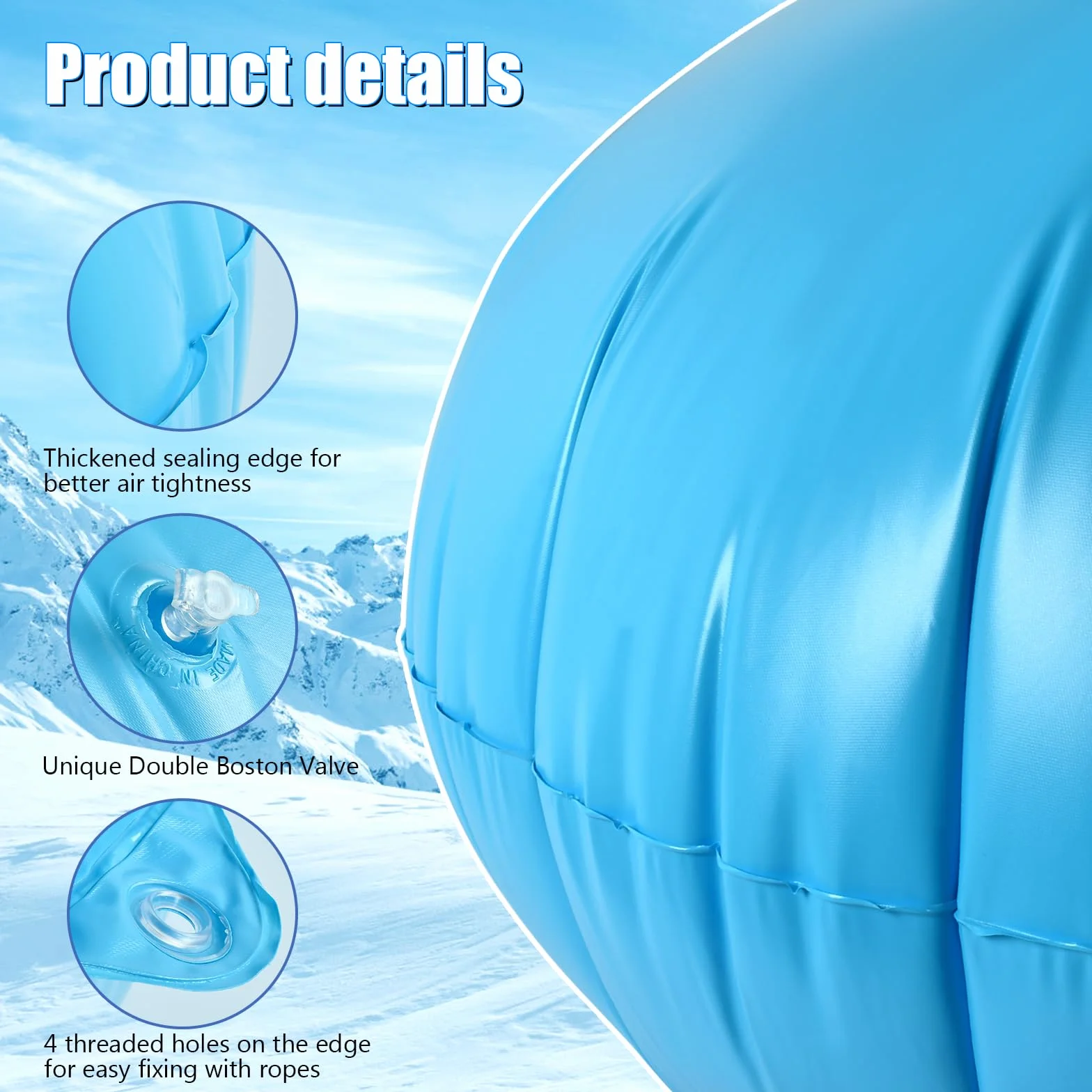 Cojín de Piscina Invierno, 4 Pies/120 CM Cojín de Aire de Piscina, Cojíns de Invierno para Piscinas, Adecuado para Proteger Piscinas Durante El Inviernos Y Las Inclemencias del Tiempo