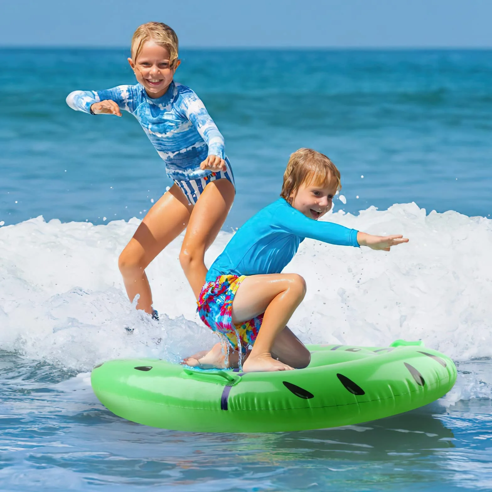 FainFun Bodyboard Inflable 75x50 cm Tabla Surf Niños Playa Hinchable Kiwi
