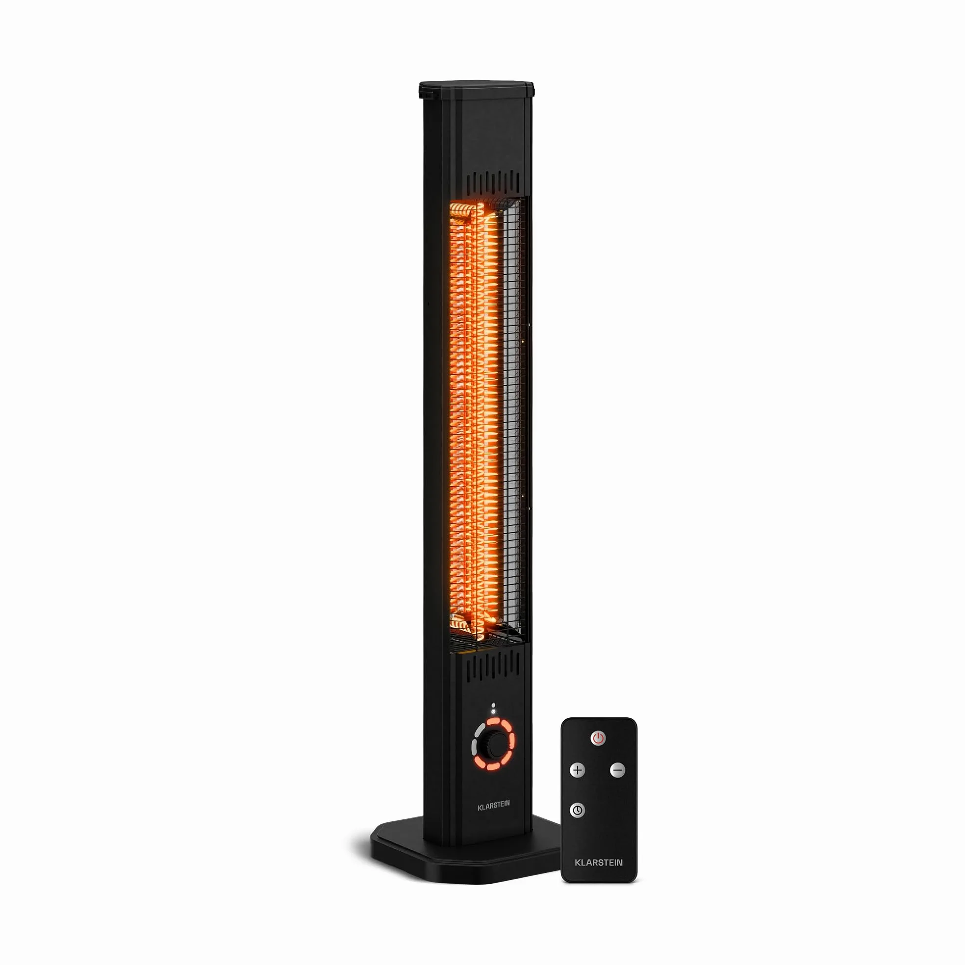 Klarstein Calefactor Infrarrojo 2000W – 8 Niveles, Independiente o de Pared, IP65 Exterior, Control Remoto, Temporizador, Protección Antivuelco, Estufa Infrarroja Patio 15 m²