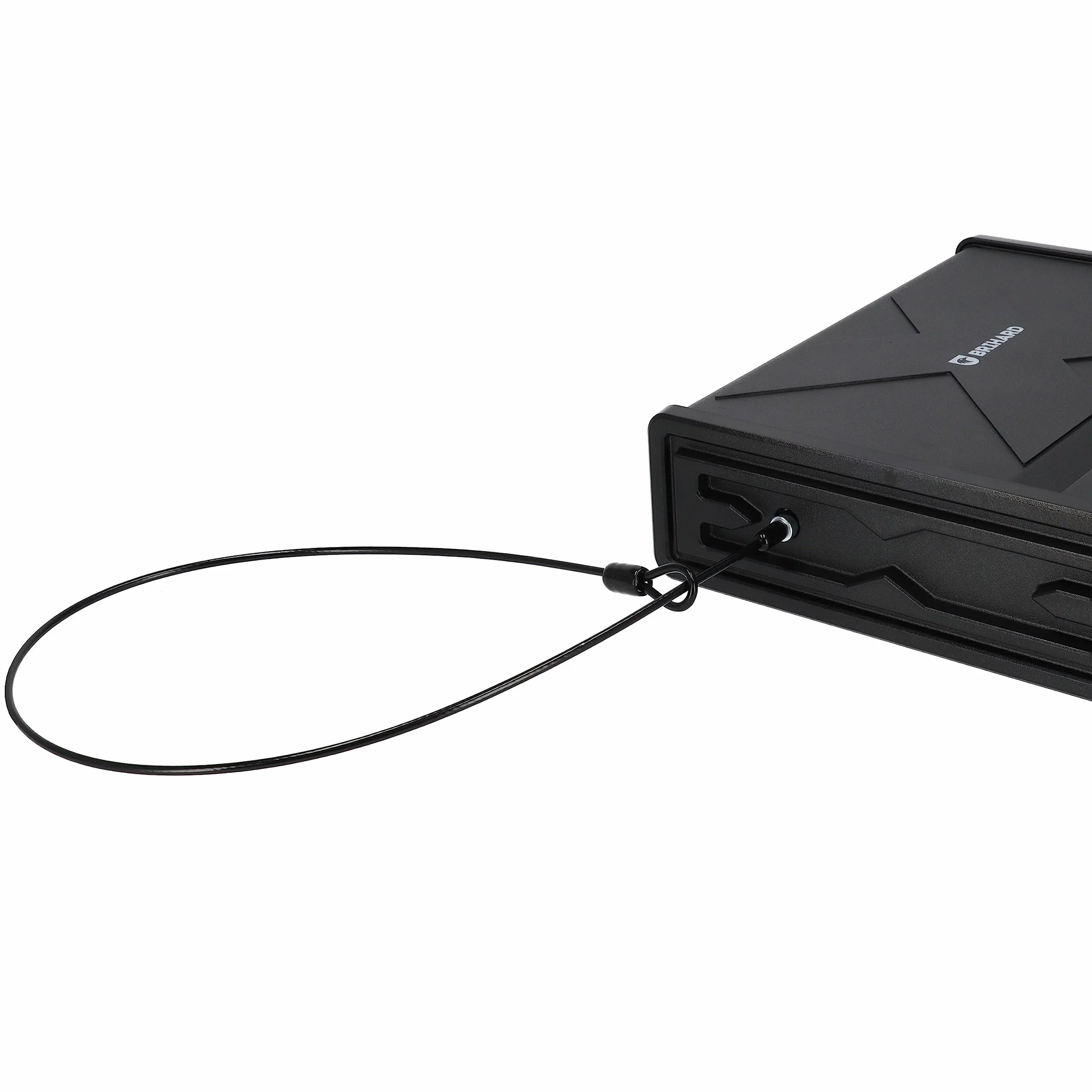 Caja fuerte portátil biométrica para pistola con lector de huellas dactilares y teclado retroiluminado, cable de acero