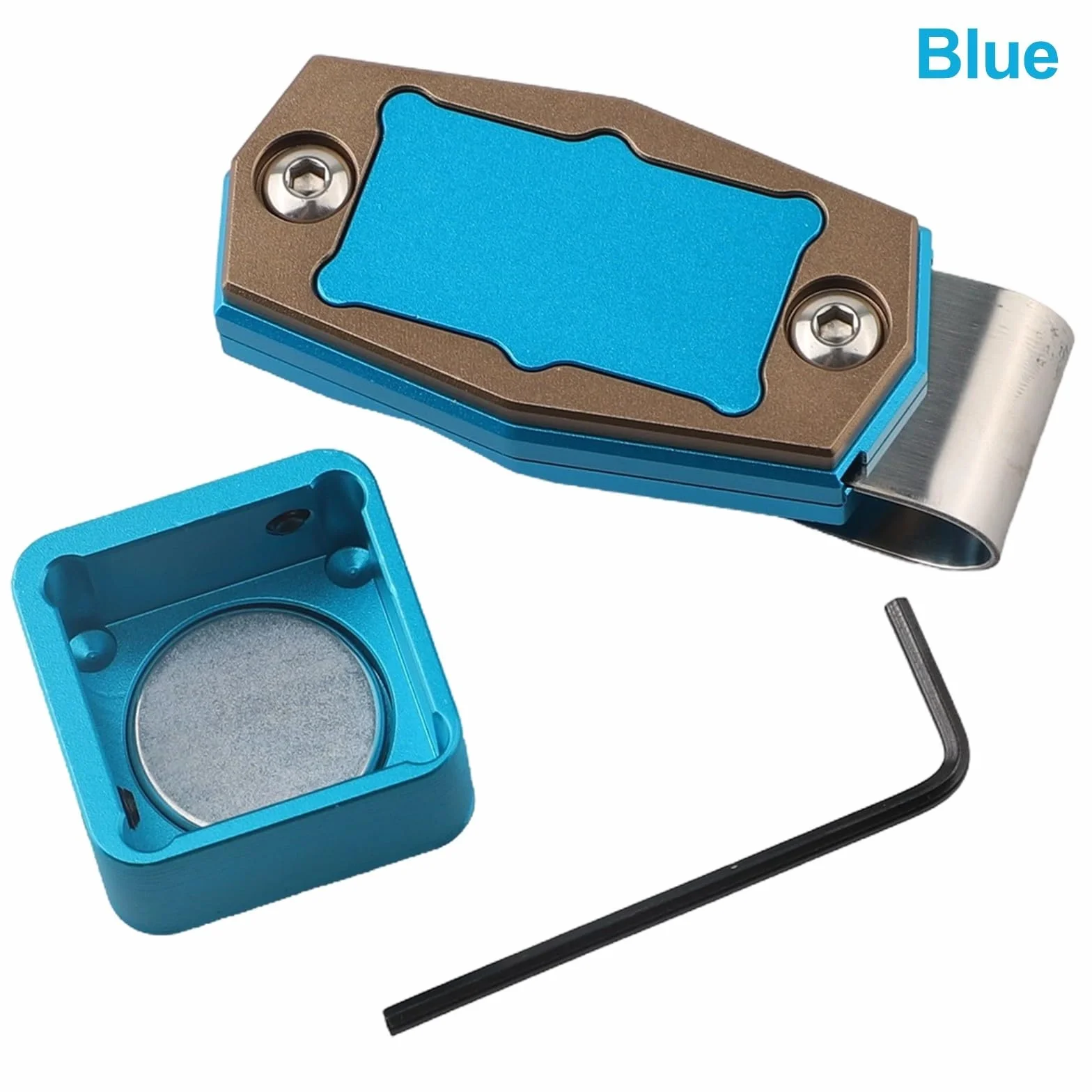 Niceminiwall Soporte magnético para tiza de billar con clip para cinturón azul