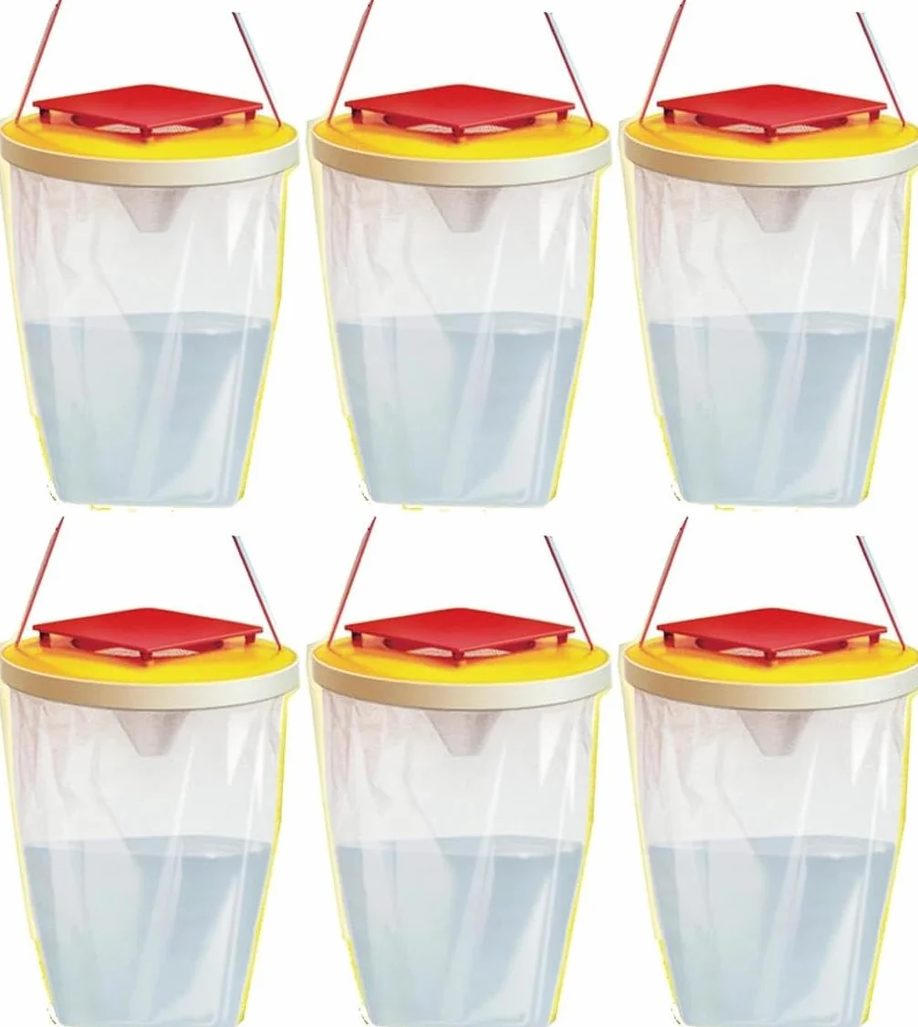 Trampas para Moscas | Atrayente Incluido | Bolsas atrapamoscas | Insectos voladores | Fácil de Colgar | 6 Bolsas