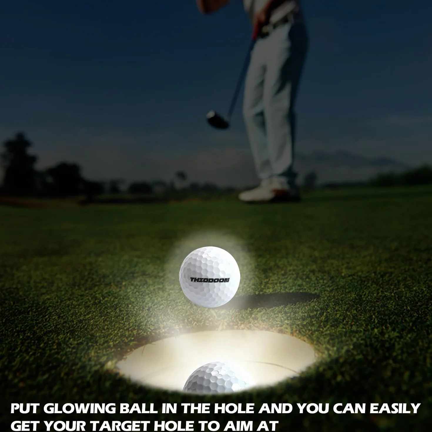 THIODOON Bolas de Golf LED Luminosas para Práctica Nocturna Larga Distancia 6 Colores