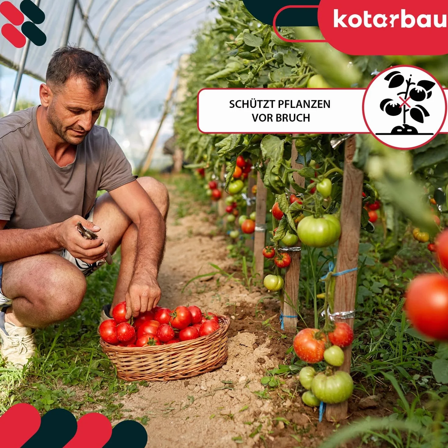 KOTARBAU® 10 Unidades Tutores para Plantas - Palos de Madera - 40 cm - Madera de Haya - Natural - Postes para Vallas - Estacas para Jardín - Tutor Plantas - Estacas para Huerto