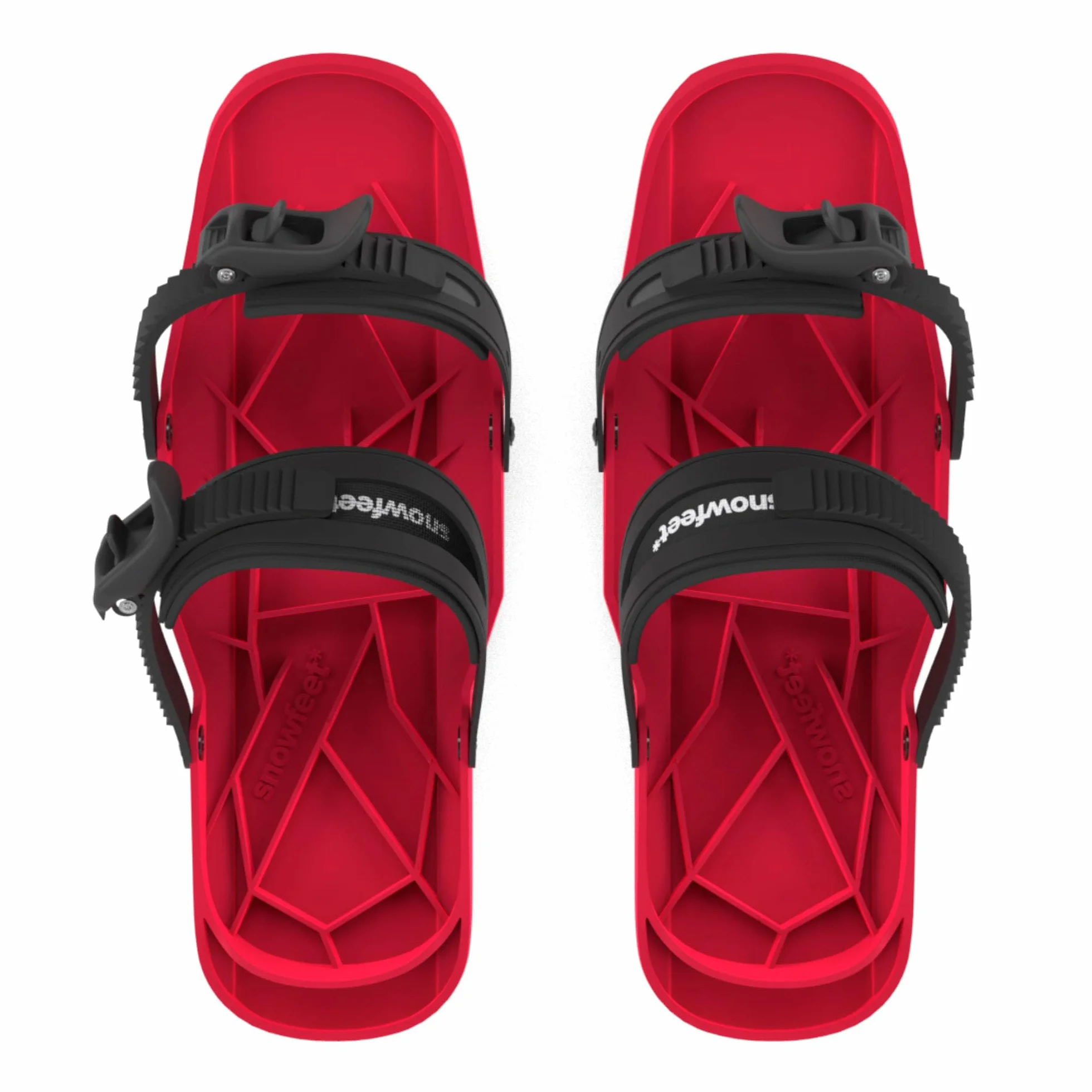Snowfeet Basic Mini Patines Cortos para Nieve Esquís para Zapatos de Invierno Snowskates Cortos Snowblades Skiboards Original (Red)