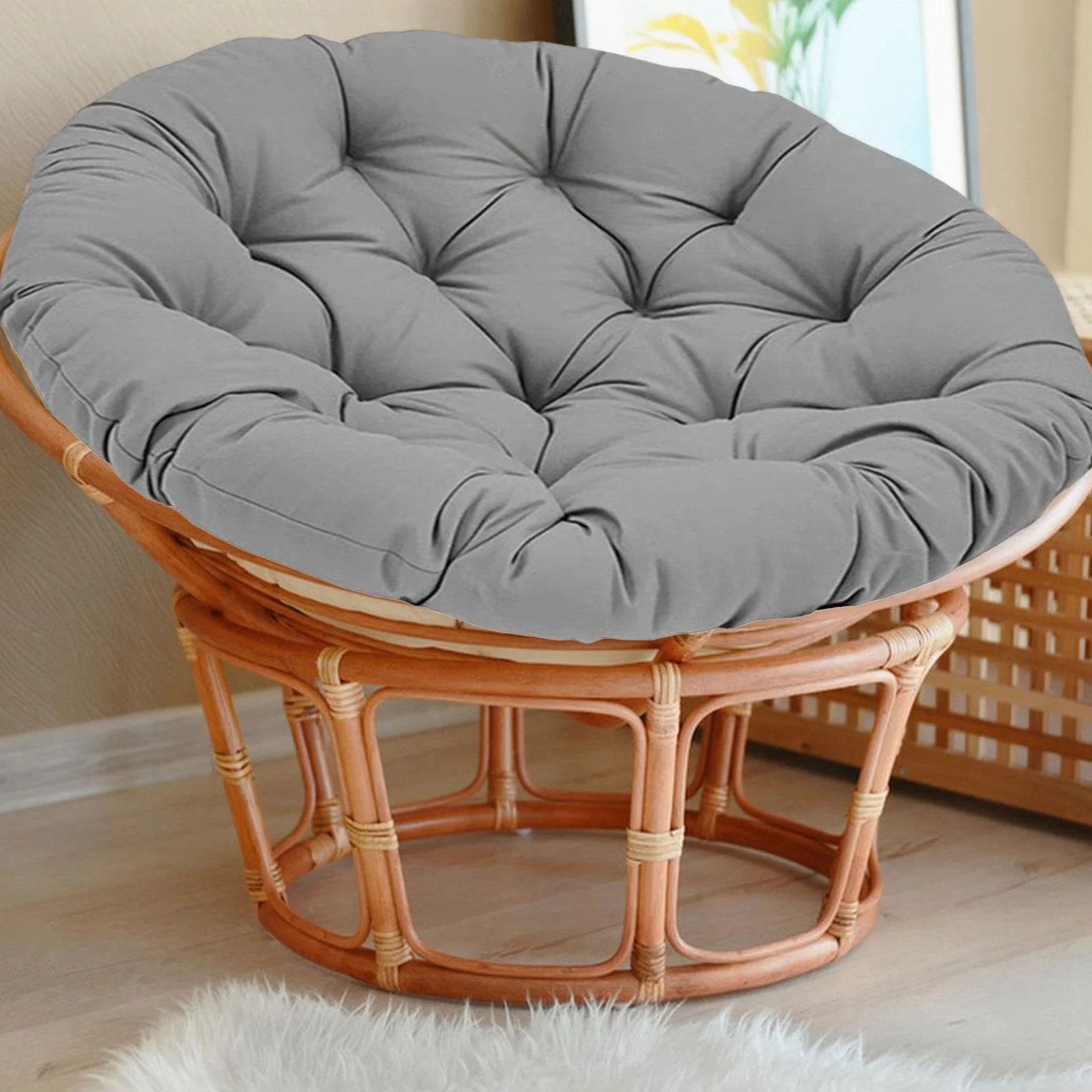 Cojín para Silla Colgante, cojín para Asiento de Exterior, para Silla Columpio Multiusos para Interior y Exterior, Gris