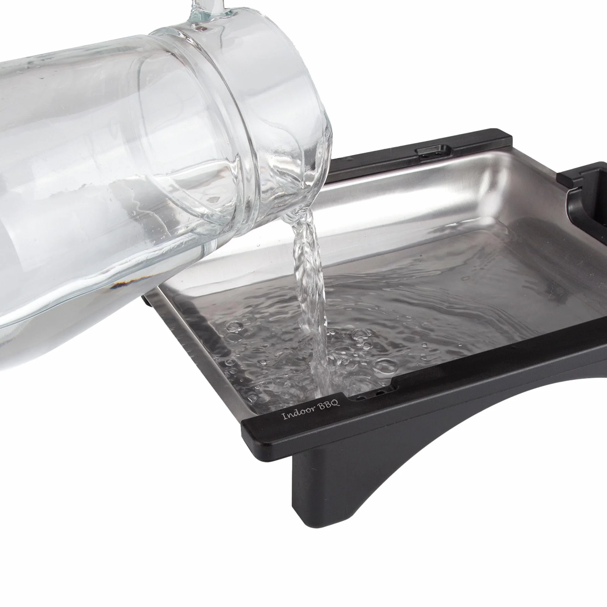 JATA BQ95 - Barbacoa Eléctrica 2000 W sin Humo con Parrilla Ajustable 2 Alturas, Bandeja de Agua Antihumos, Grill Desmontable Fácil Limpieza, Superficie 28x22 cm