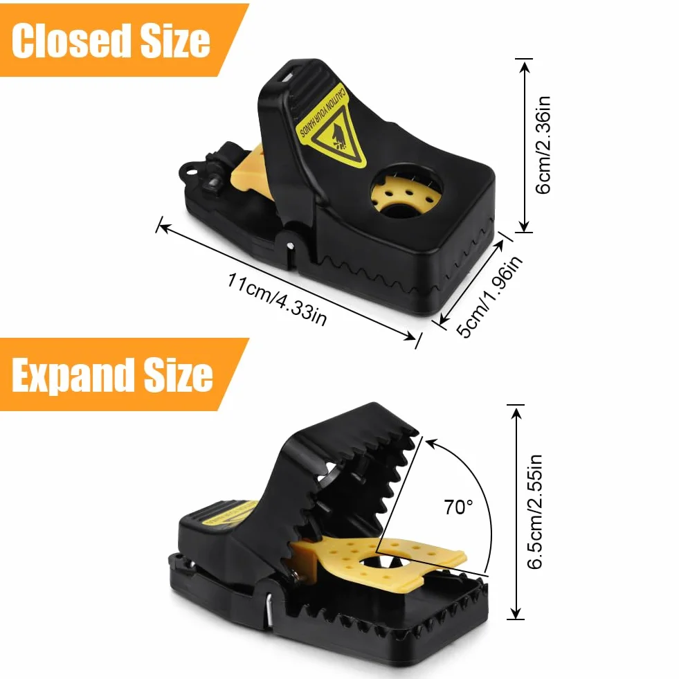 Flintronic Rat Trap, 6 PCS Trampas para Ratones, Juego de Trampa para Ratones con Cebo, Trampas para Rata,Trampa Reutilizable para Ratón, para del Hogar/Ático/Garaje/Interiores y Exteriores