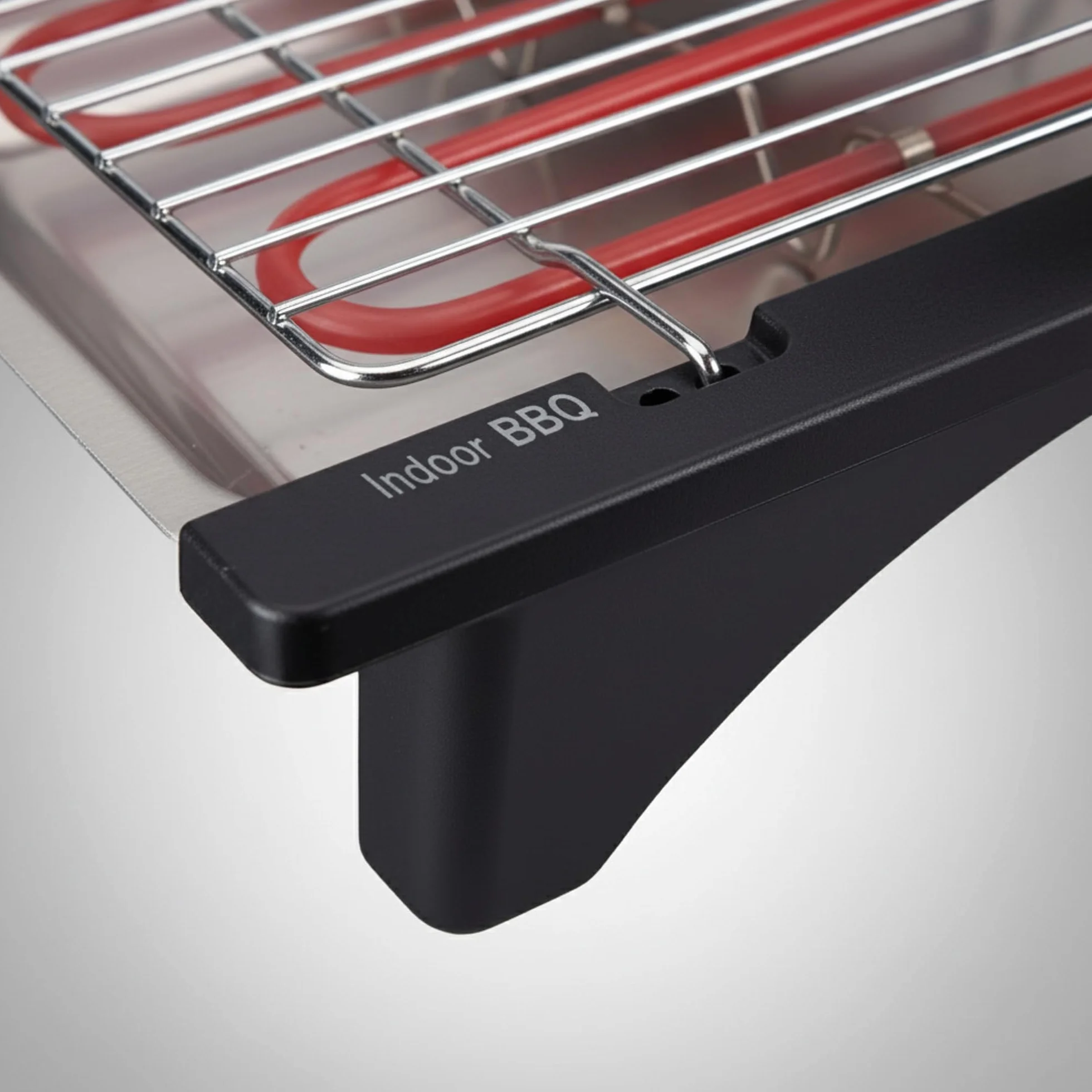JATA BQ95 - Barbacoa Eléctrica 2000 W sin Humo con Parrilla Ajustable 2 Alturas, Bandeja de Agua Antihumos, Grill Desmontable Fácil Limpieza, Superficie 28x22 cm