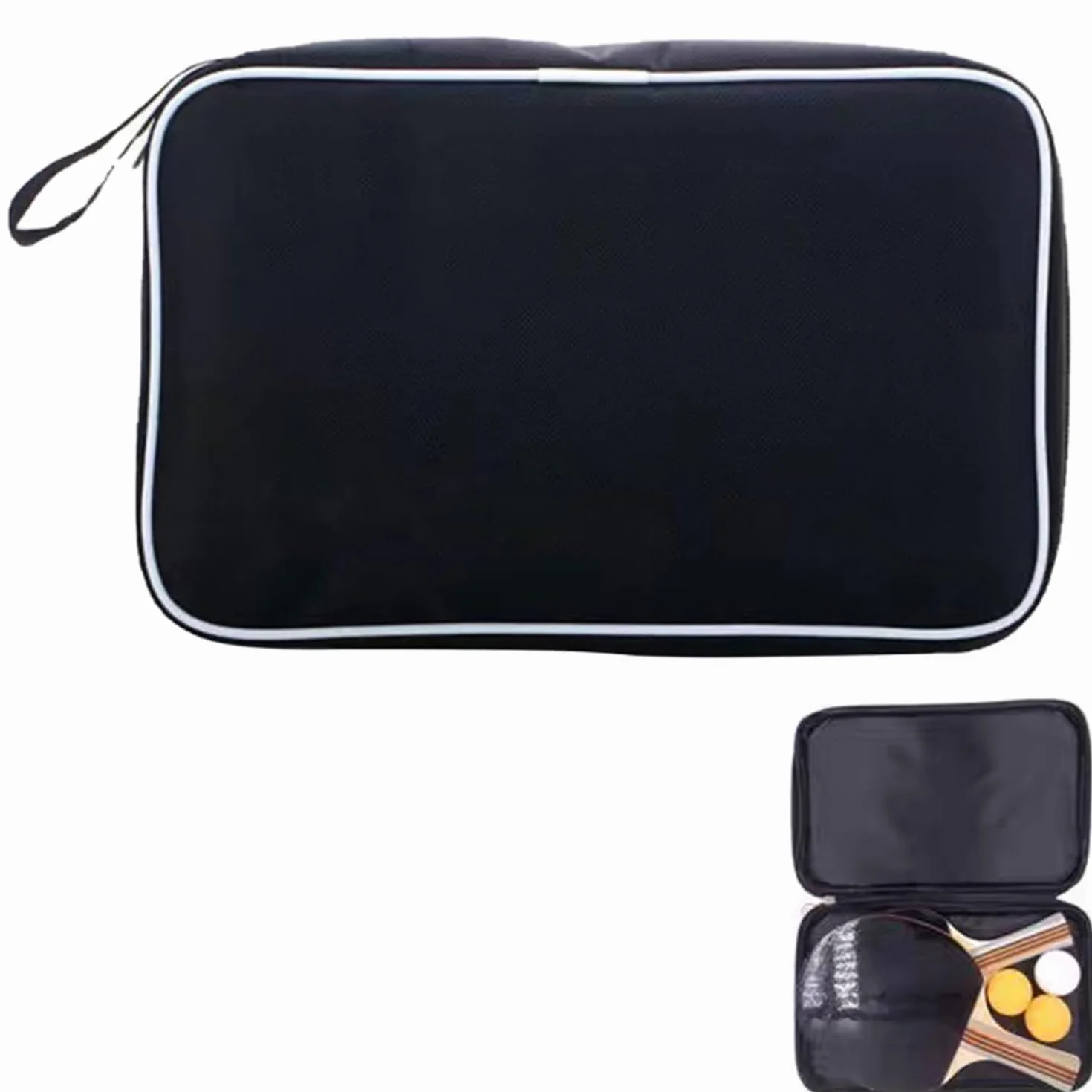 Bolsa de Tenis de Mesa para Raqueta de Ping Pong, Funda Protectora, Color Negro, 27 x 17 cm