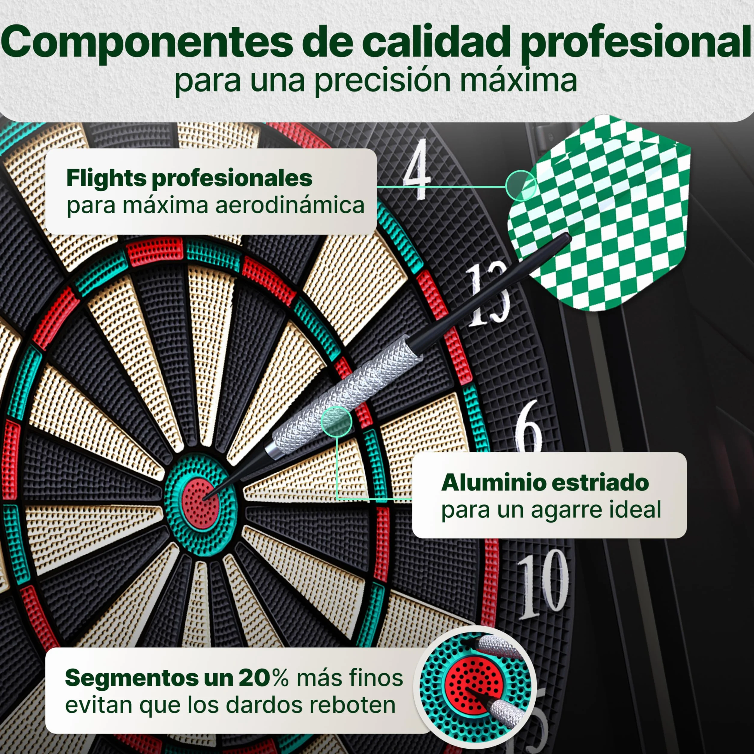 Ultrasport Diana eléctrica máquina de Dardos para 16 Jugadores, 12 Dardos y 100 Puntas Blandas