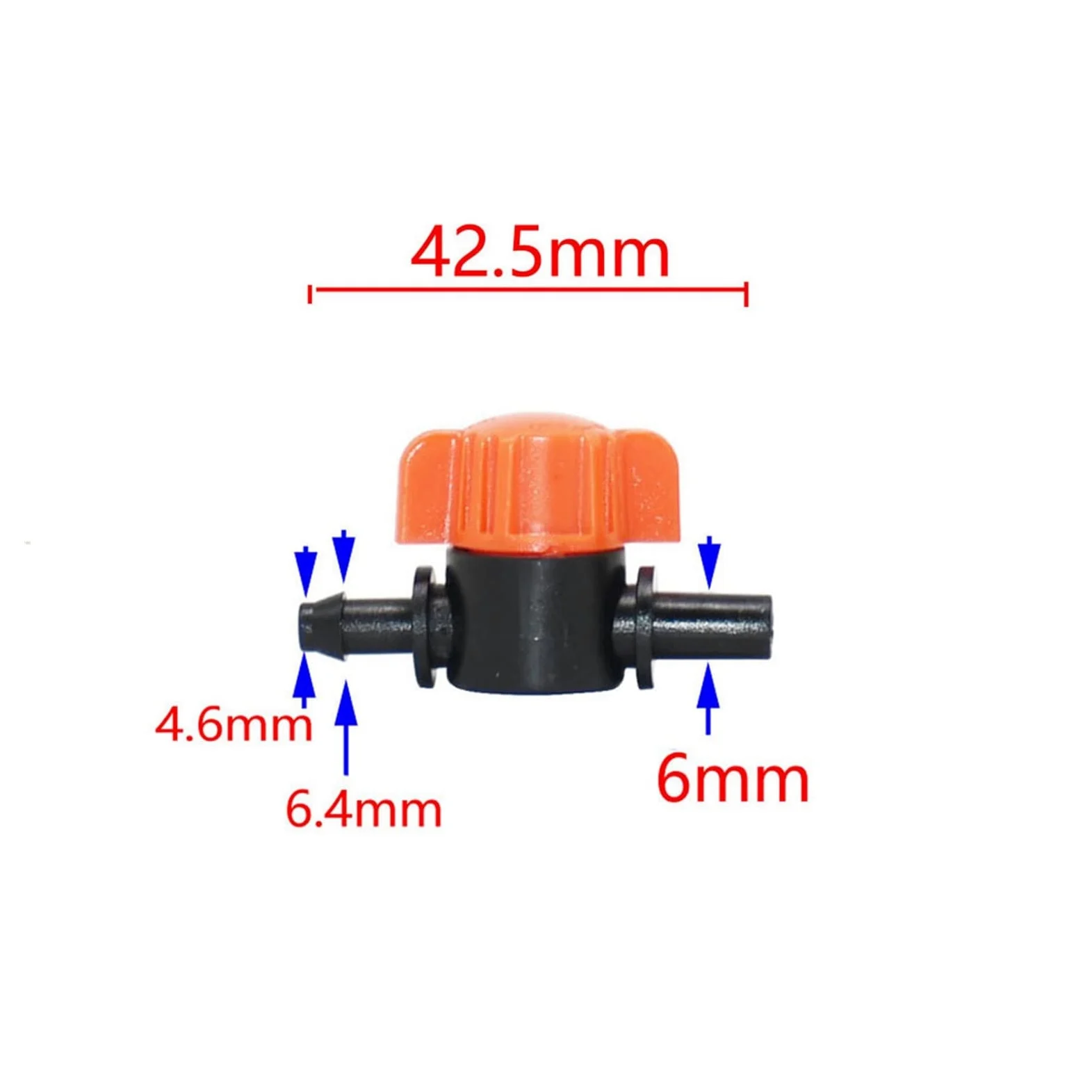 Accesorios para tuberías de riego, Accesorios for riego por Goteo, 100 Unidades, miniválvula de Acoplamiento Cierre, Conector for Manguera 4/7mm, grúa GardIrr, latón