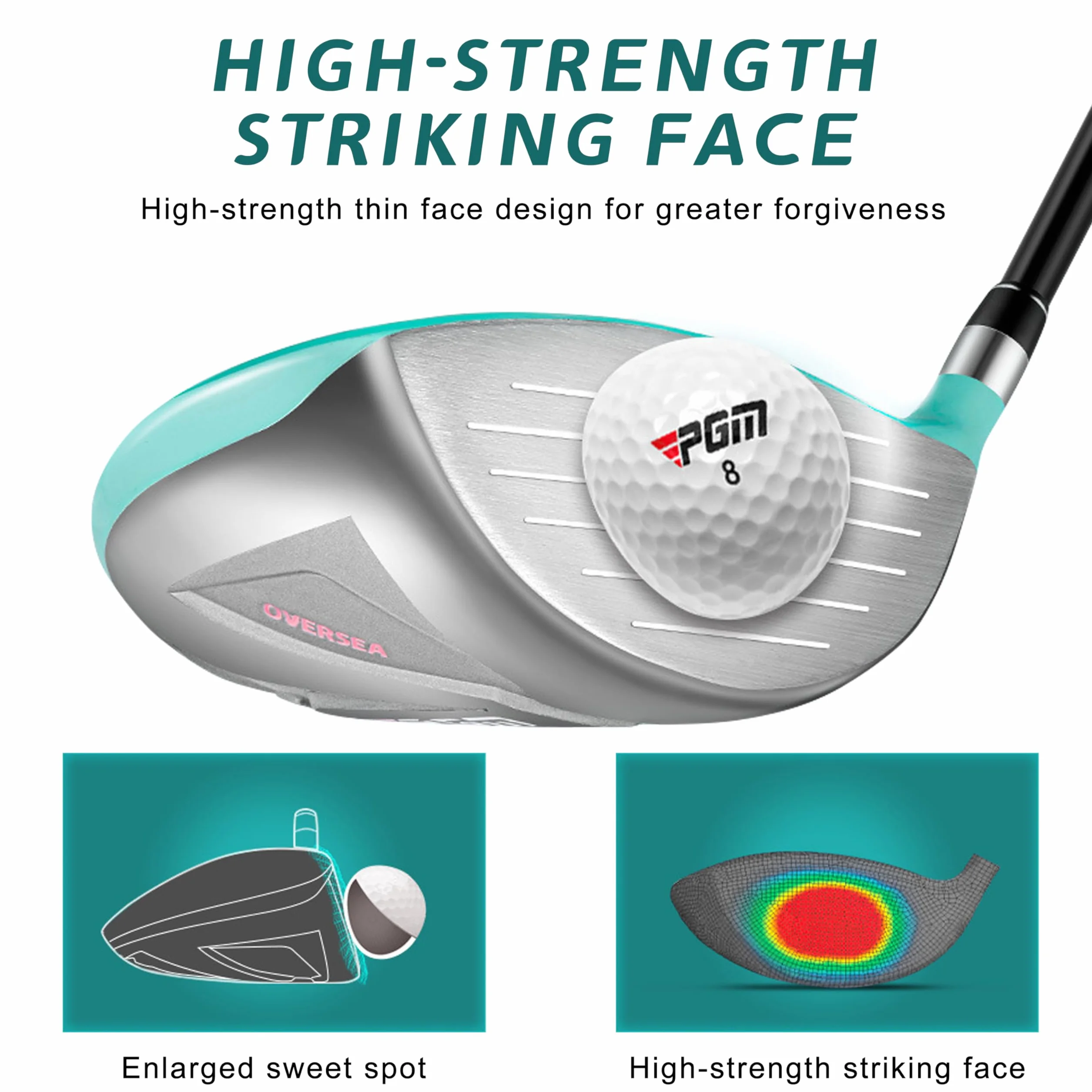 PGM Oversea Juego completo de palos de golf para mujer 12 piezas conductor 460 cc