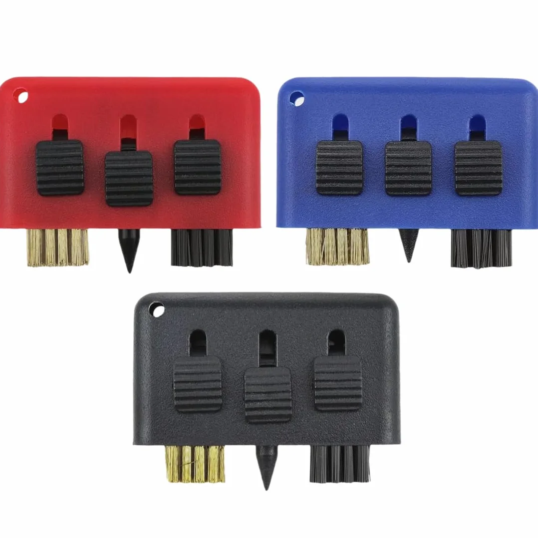 IKOPFLN 3 en 1 Herramienta de Limpieza de Palos de Golf Cepillo Multiusos Kit con Llavero