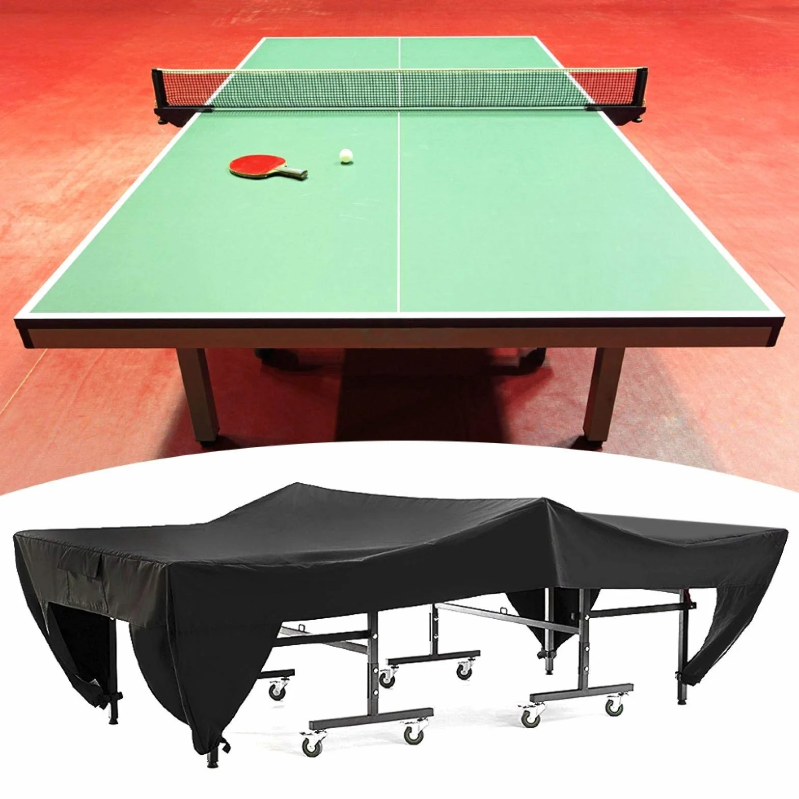 Cubierta de Mesa de Tenis Impermeable 280x153x73cm Negro