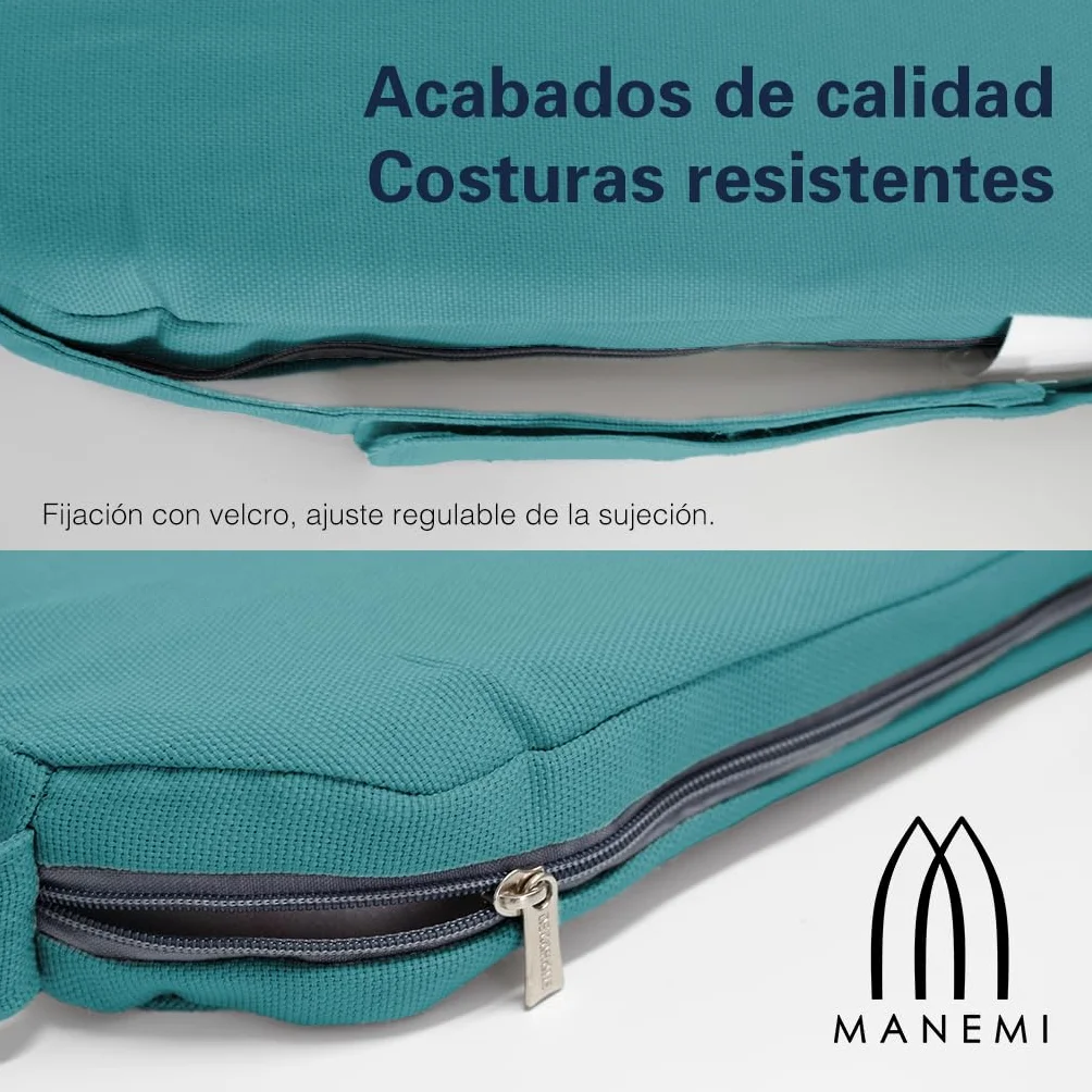 Cojín para silla 42x40x4 cm Repelente al agua Funda con cremallera desmontable Pack 6
