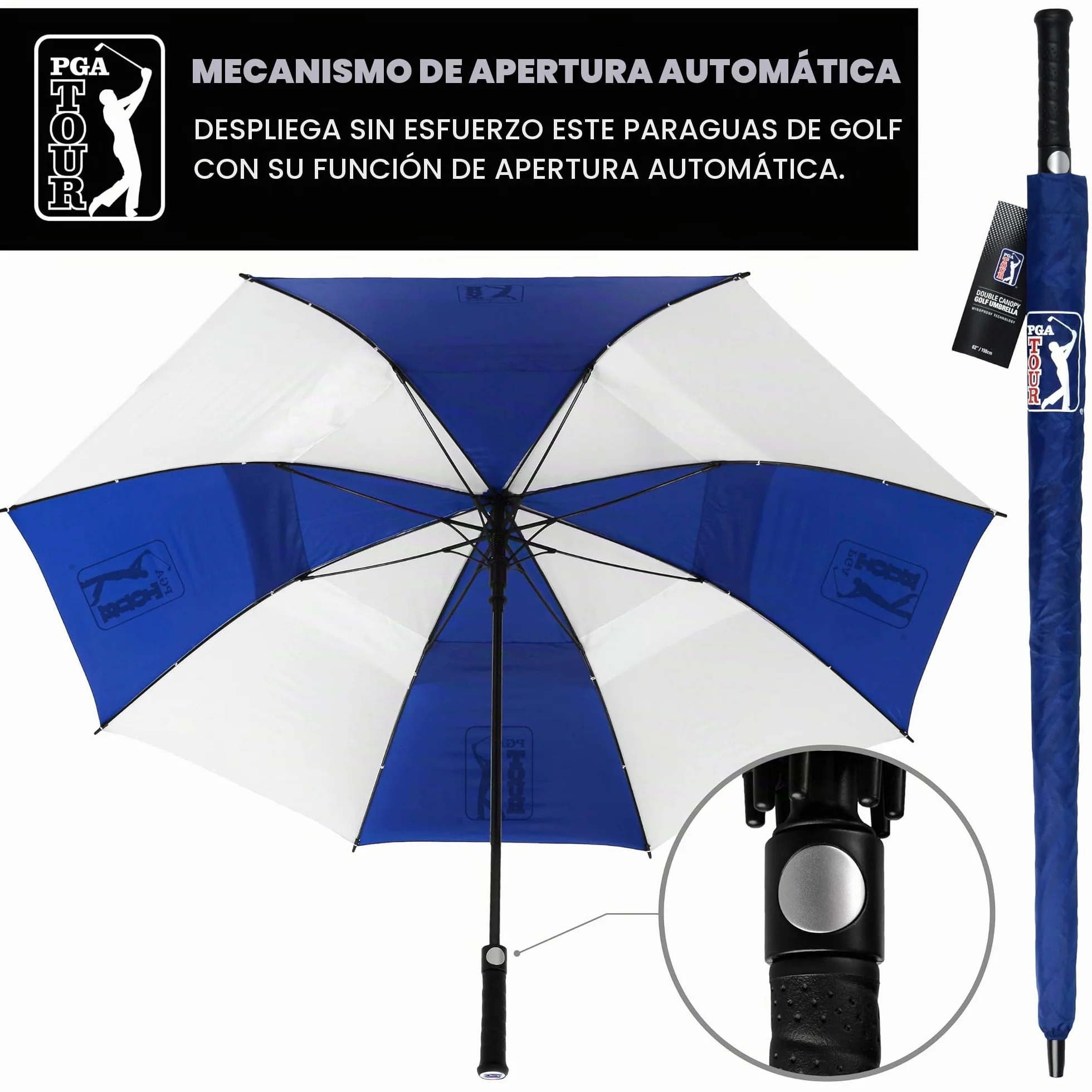 PGA Tour Paraguas resistente al viento golf 1,5 m