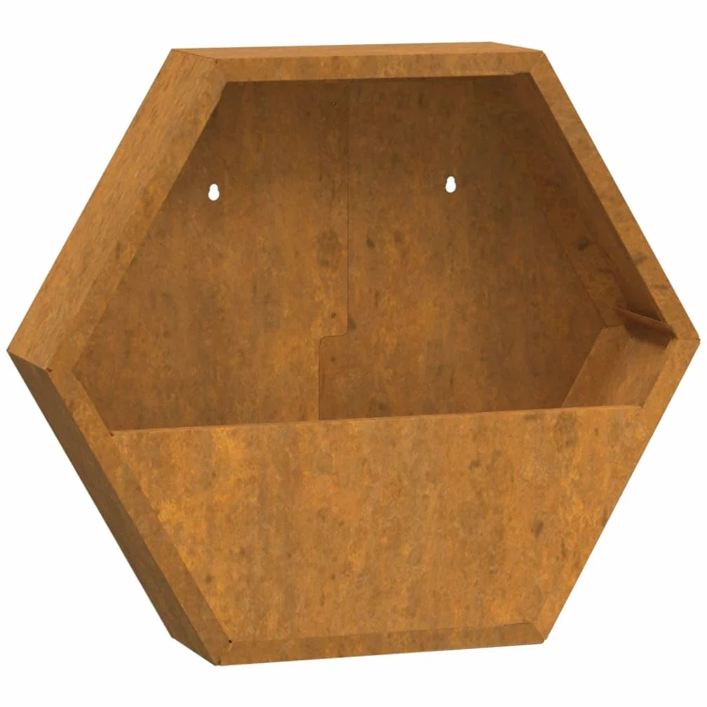 vidaXL Jardineras de Pared 2 uds Acero corten Oxidado 46x10x40 cm, Jardinera de Pared para Exteriores, Jardinera montada en la Pared, Maceta de Pared