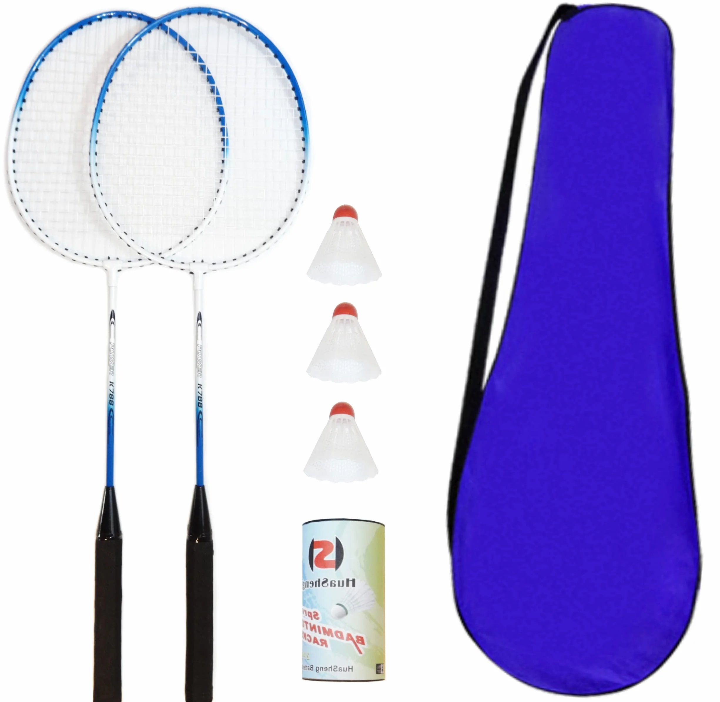Set de bádminton de Plumas con 2 Raquetas, 3 Plumas y Funda
