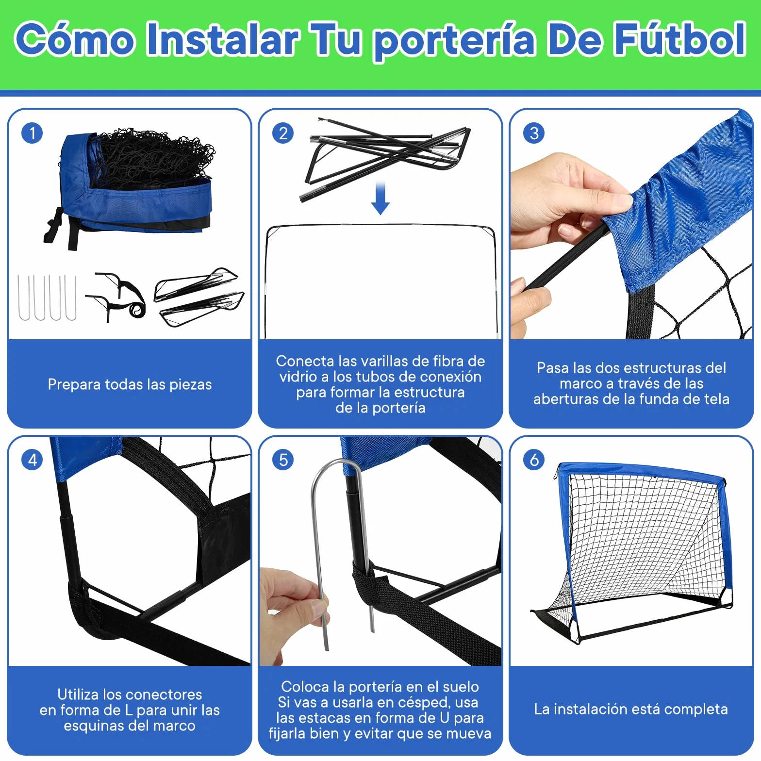 Porterias de Futbol 3 en 1 Plegable Portatil para niños con 3 Modos de Juego