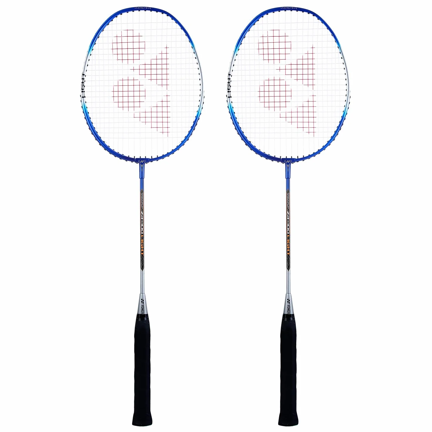 YONEX ZR 100 Juego de 2 raquetas de bádminton, aluminio, cubierta completa, azul