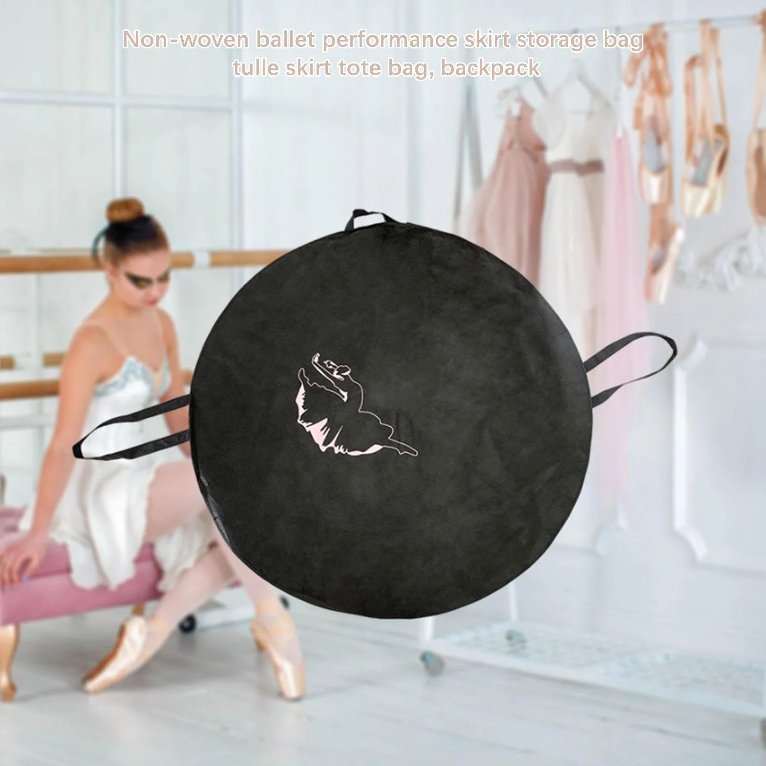 Bolsa para Falda Tutú de Ballet con Correa y Asa Funda Redonda de Poliéster