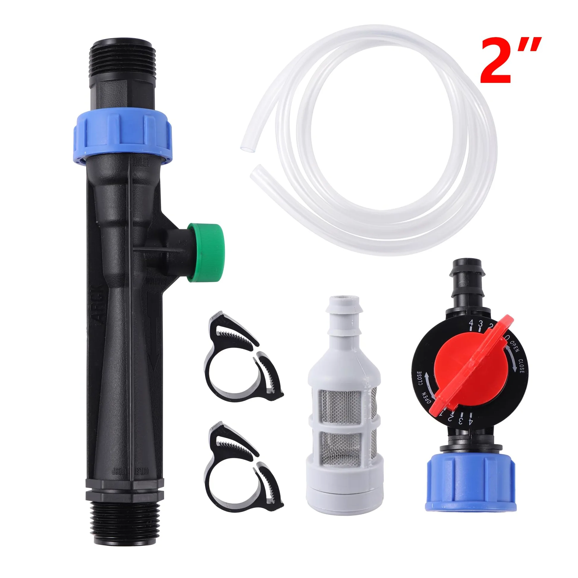 Aplicador de Fertilizantes Venturi 1", 1,5" y 2", inyector for riego Jardines, automático, Mezclador(2inch Kit)