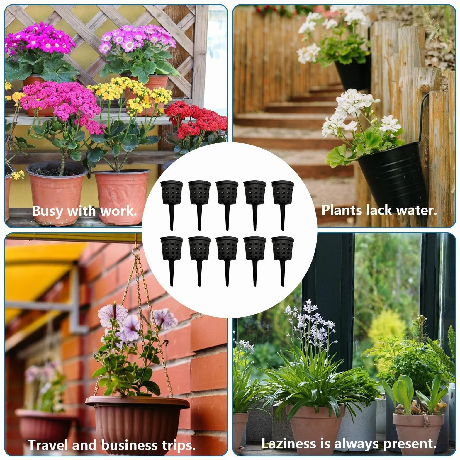 Cestas de abono para plantas con tapa | 10 unidades portátil lenta con tapa | Cesta fertilizante bonsái, para jardinería, casa, patio, jardín, patio, flores, albahaca