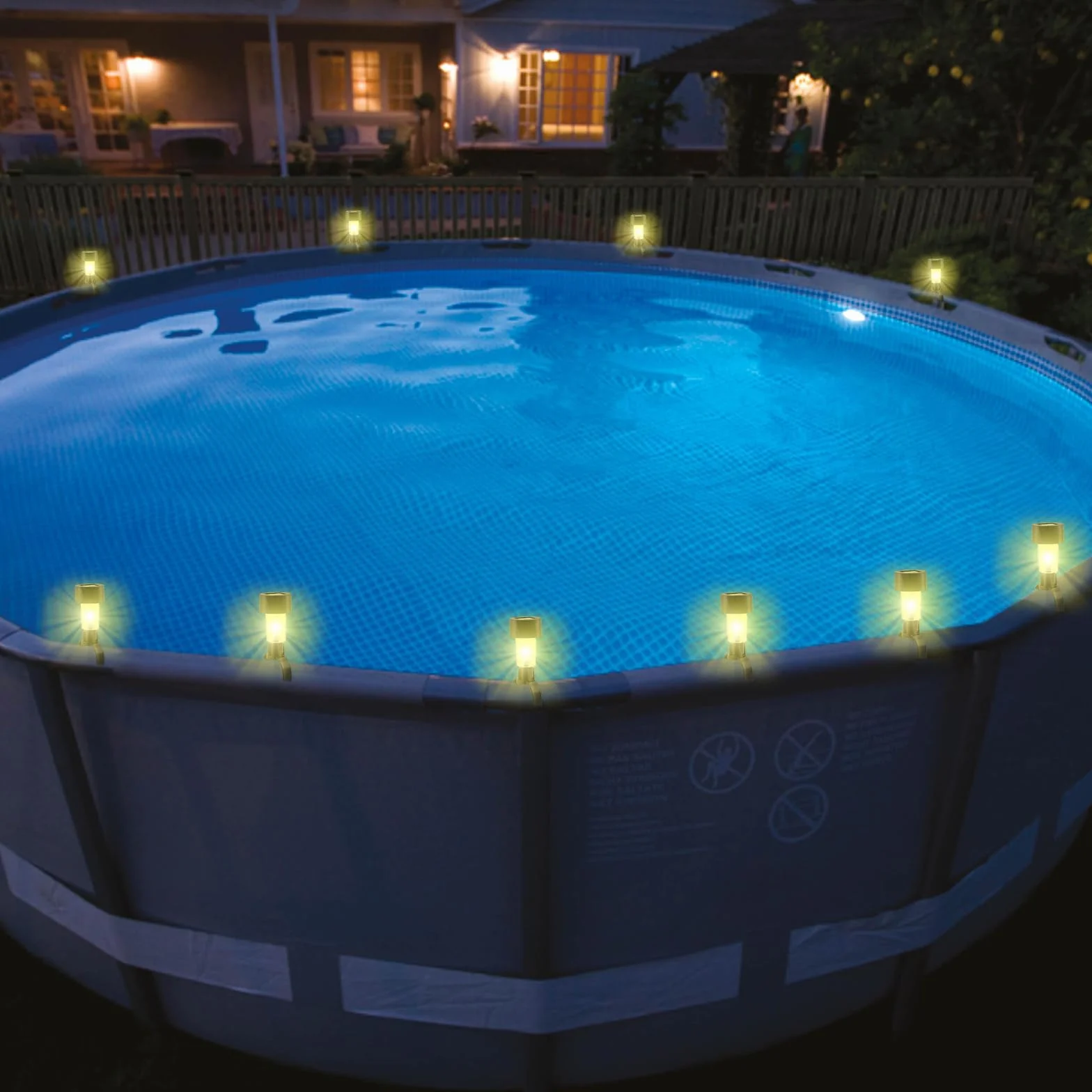 BORDEAG 10 luces para piscina, luces solares para vallas, luces LED para piscina, iluminación de estanque, luces solares para piscina, impermeables, para decoración de jardín